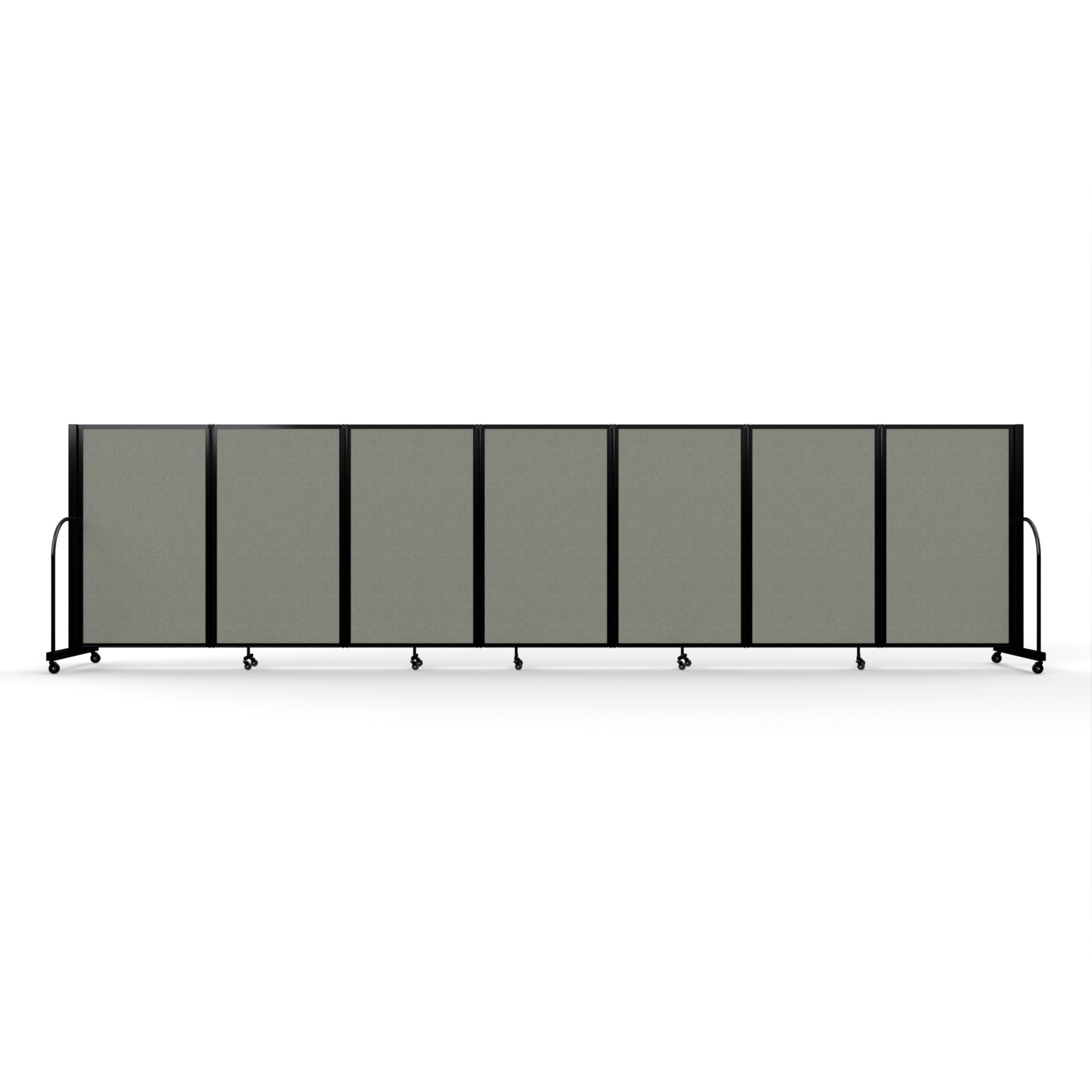 Screenflex Full Motion Divider, 5' x 19'7", Black Frame, Gray Smoke