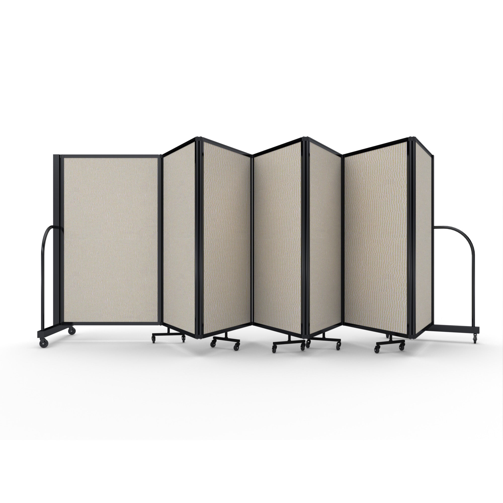 Screenflex Full Motion Divider, 5' x 19'7", Black Frame, Sand