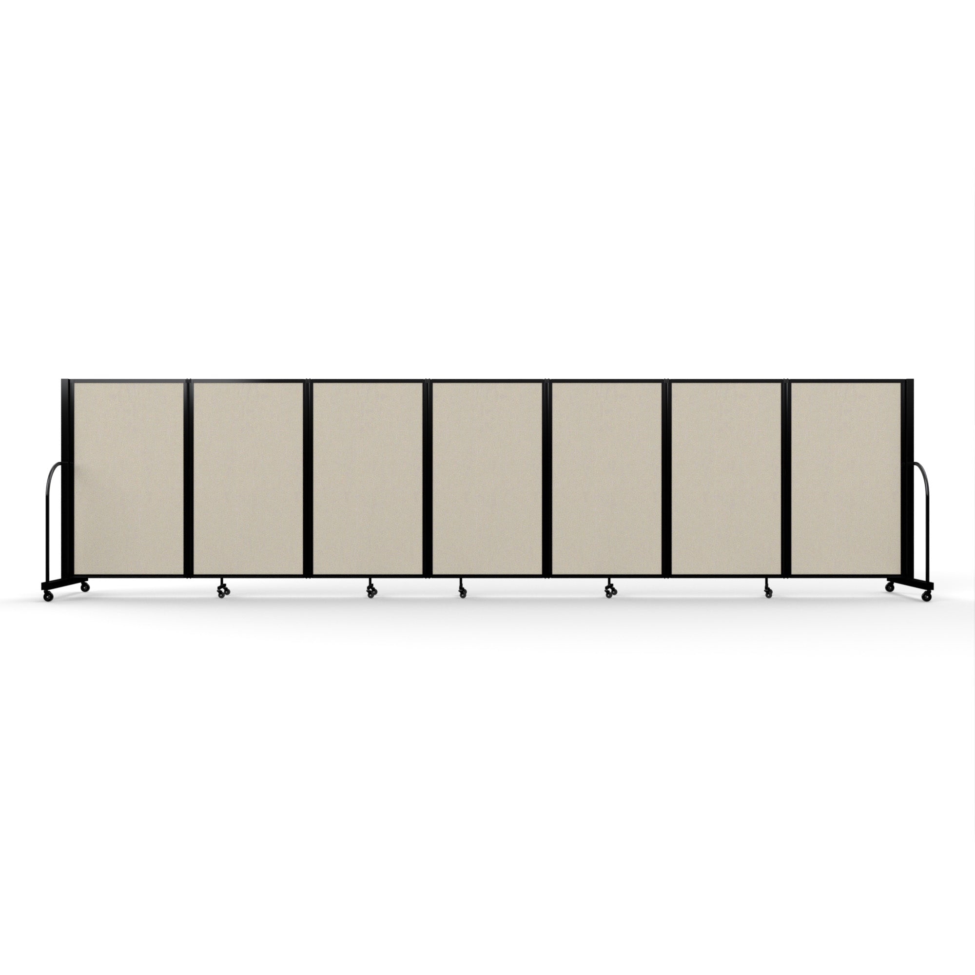 Screenflex Full Motion Divider, 5' x 19'7", Black Frame, Sand