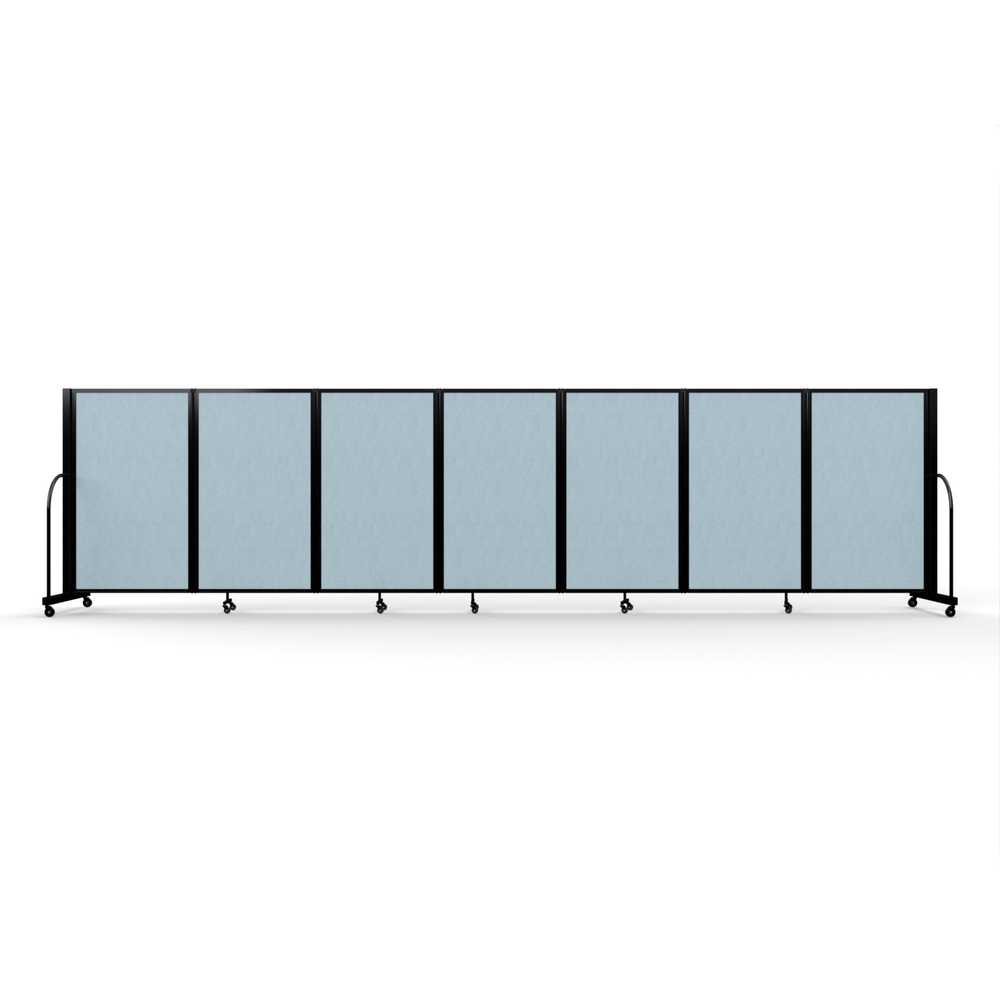 Screenflex Full Motion Divider, 5' x 19'7", Black Frame, Blue Tide Vinyl