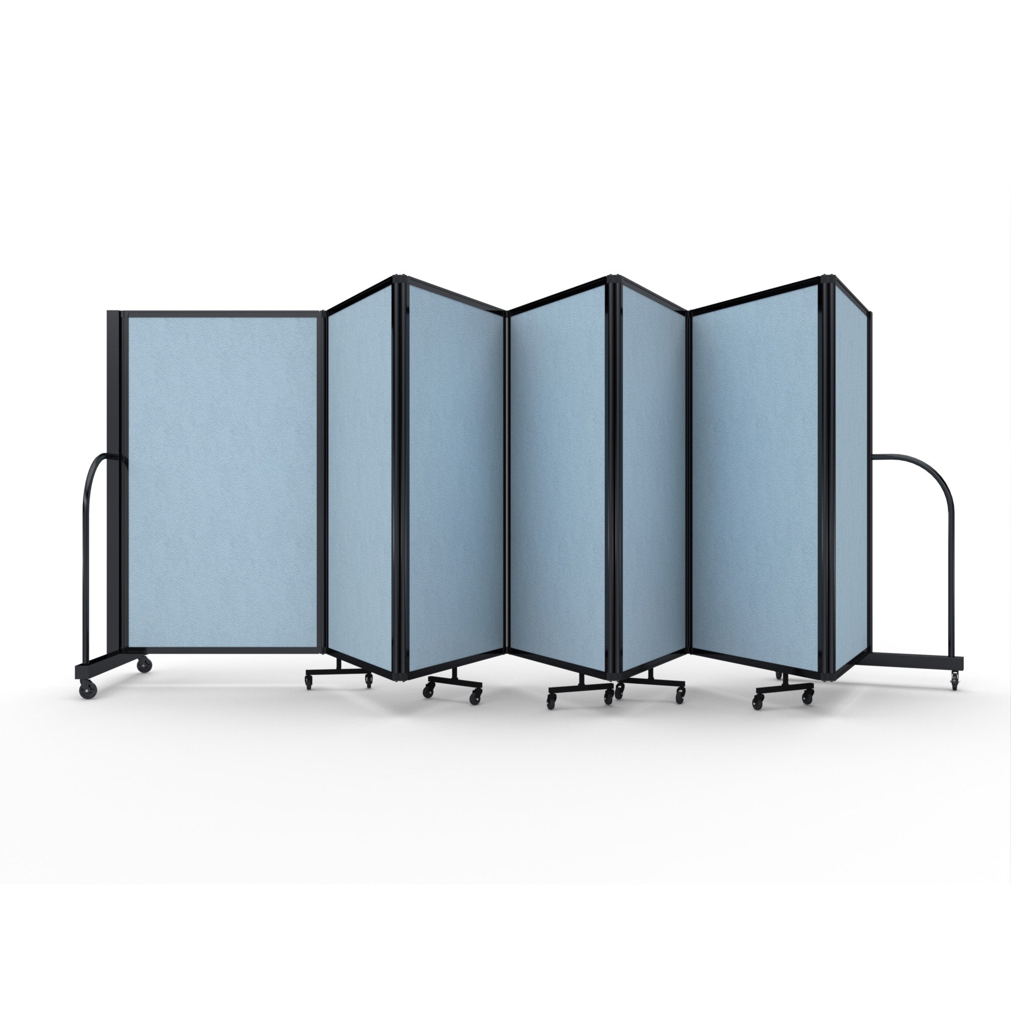 Screenflex Full Motion Divider, 5' x 19'7", Black Frame, Blue Tide Vinyl