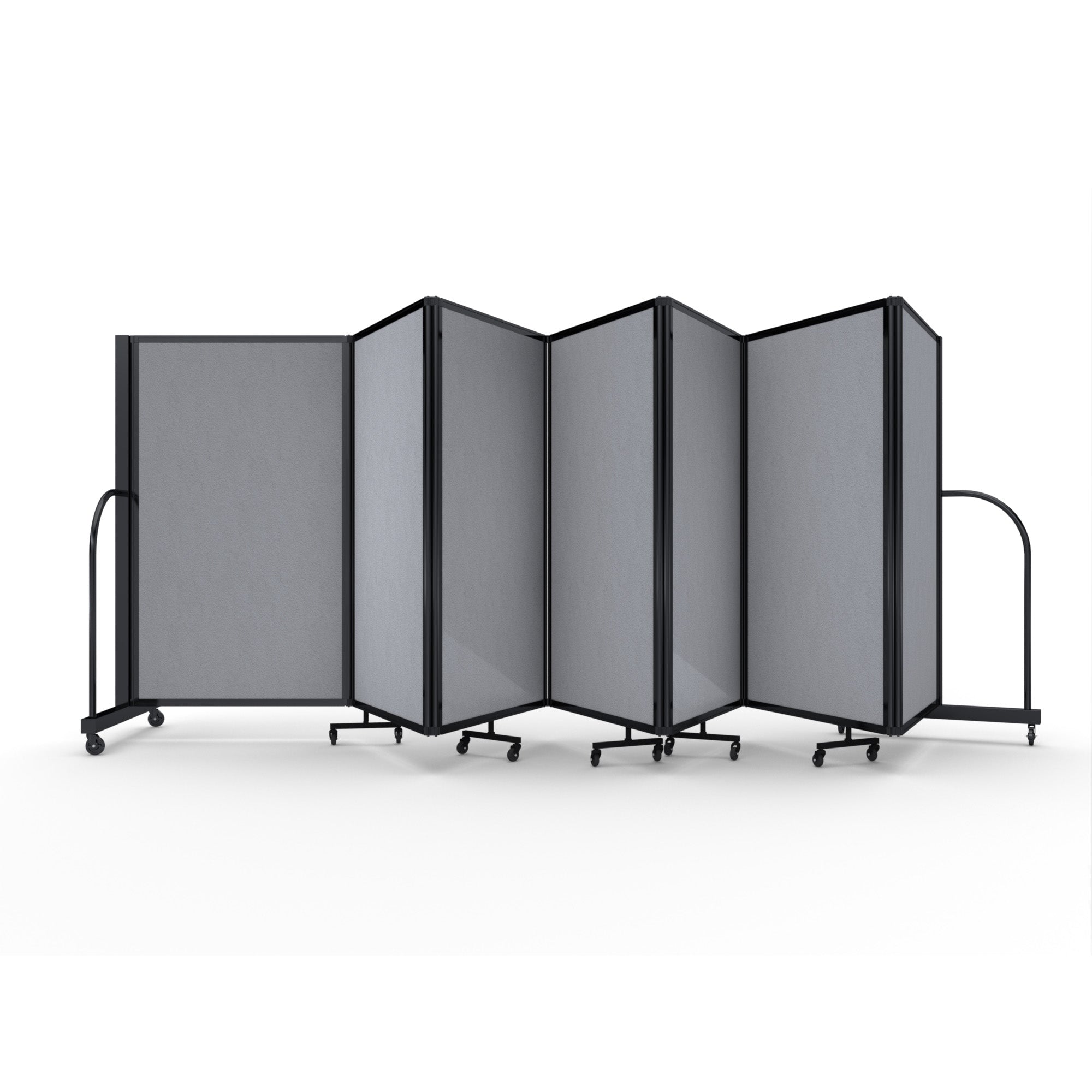 Screenflex Full Motion Divider, 5' x 19'7", Black Frame, Granite Vinyl