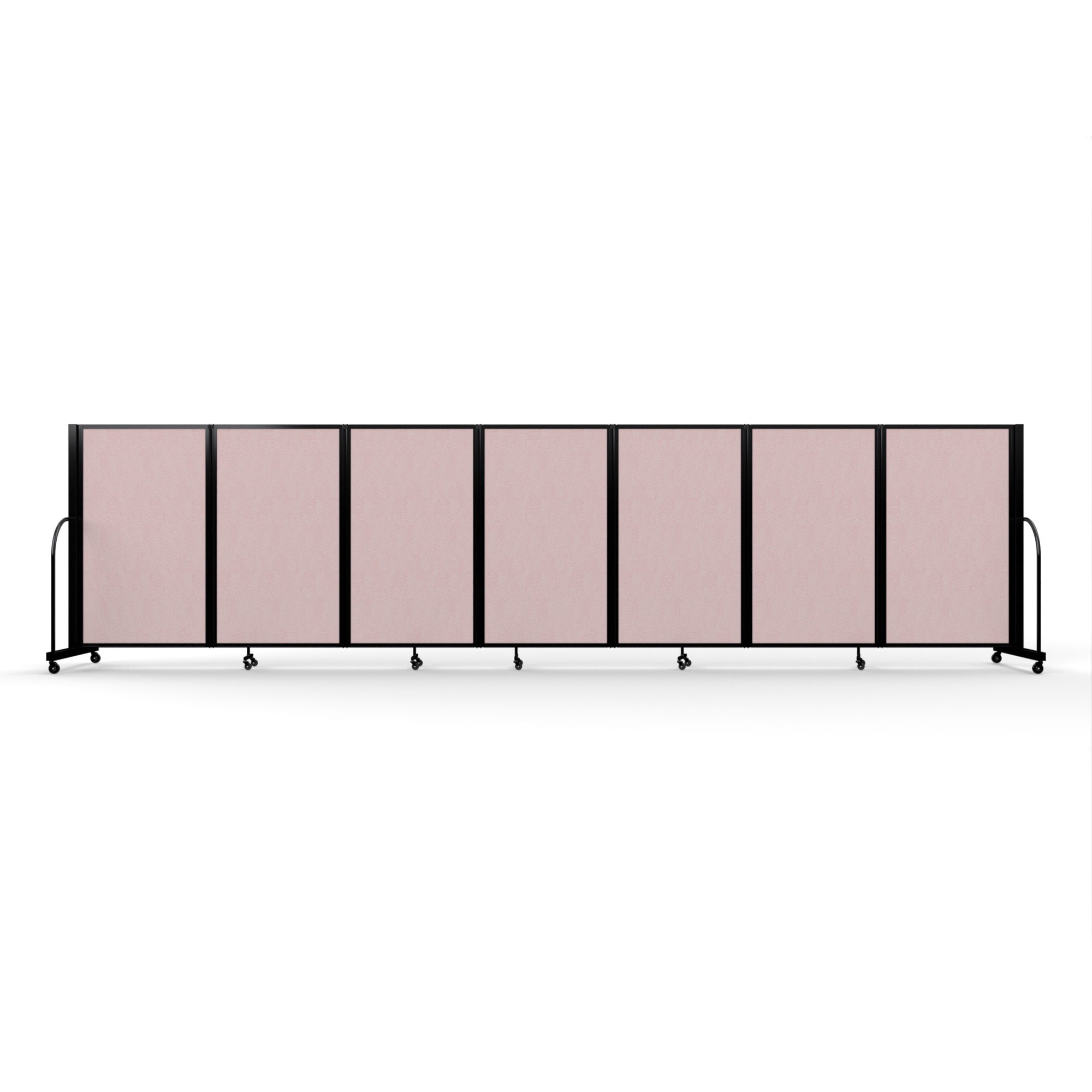 Screenflex Full Motion Divider, 5' x 19'7", Black Frame, Raspberry Mist Vinyl