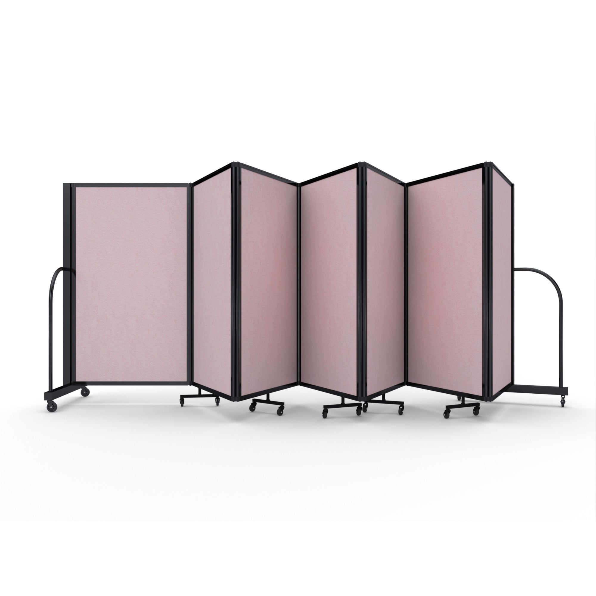 Screenflex Full Motion Divider, 5' x 19'7", Black Frame, Raspberry Mist Vinyl