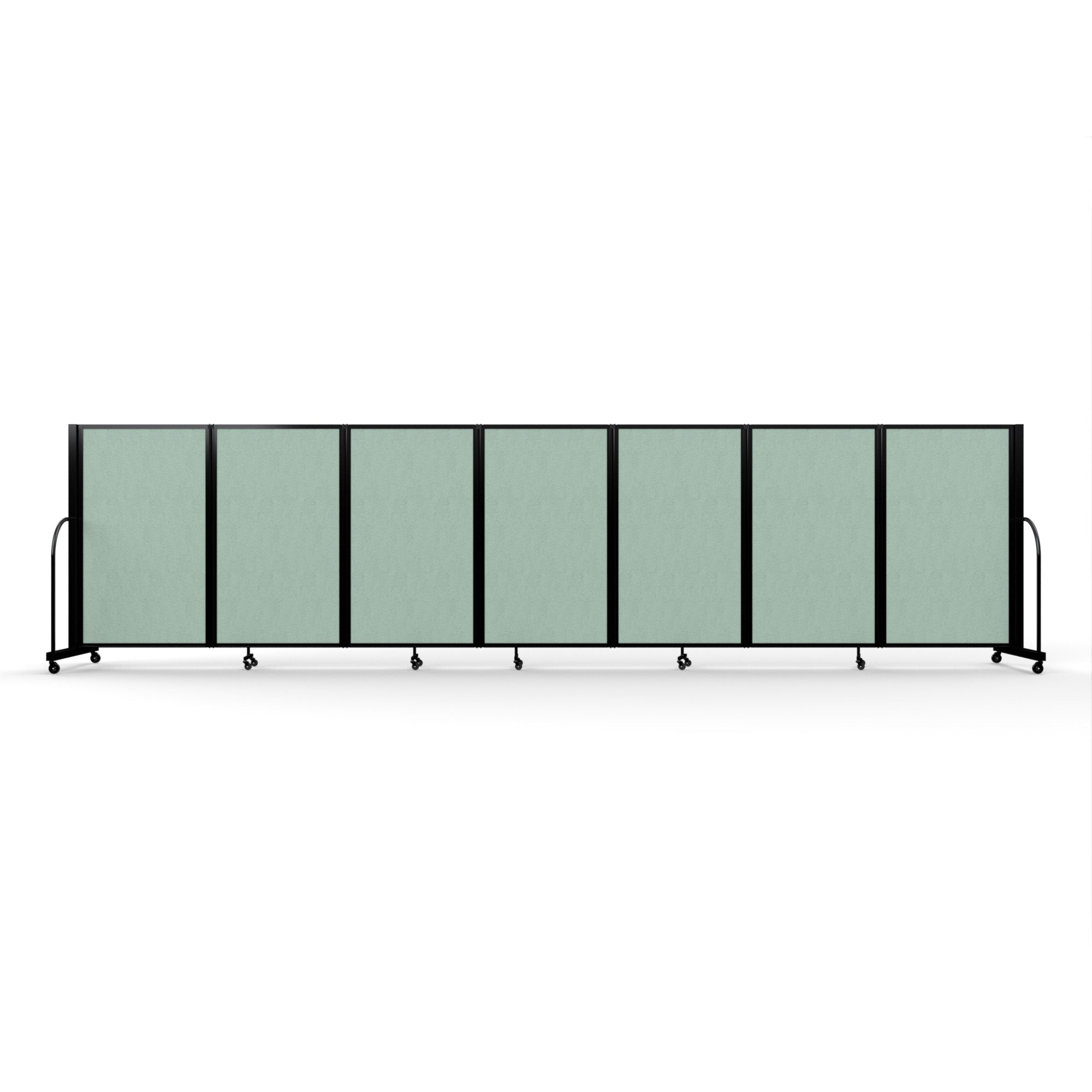 Screenflex Full Motion Divider, 5' x 19'7", Black Frame, Mint Vinyl