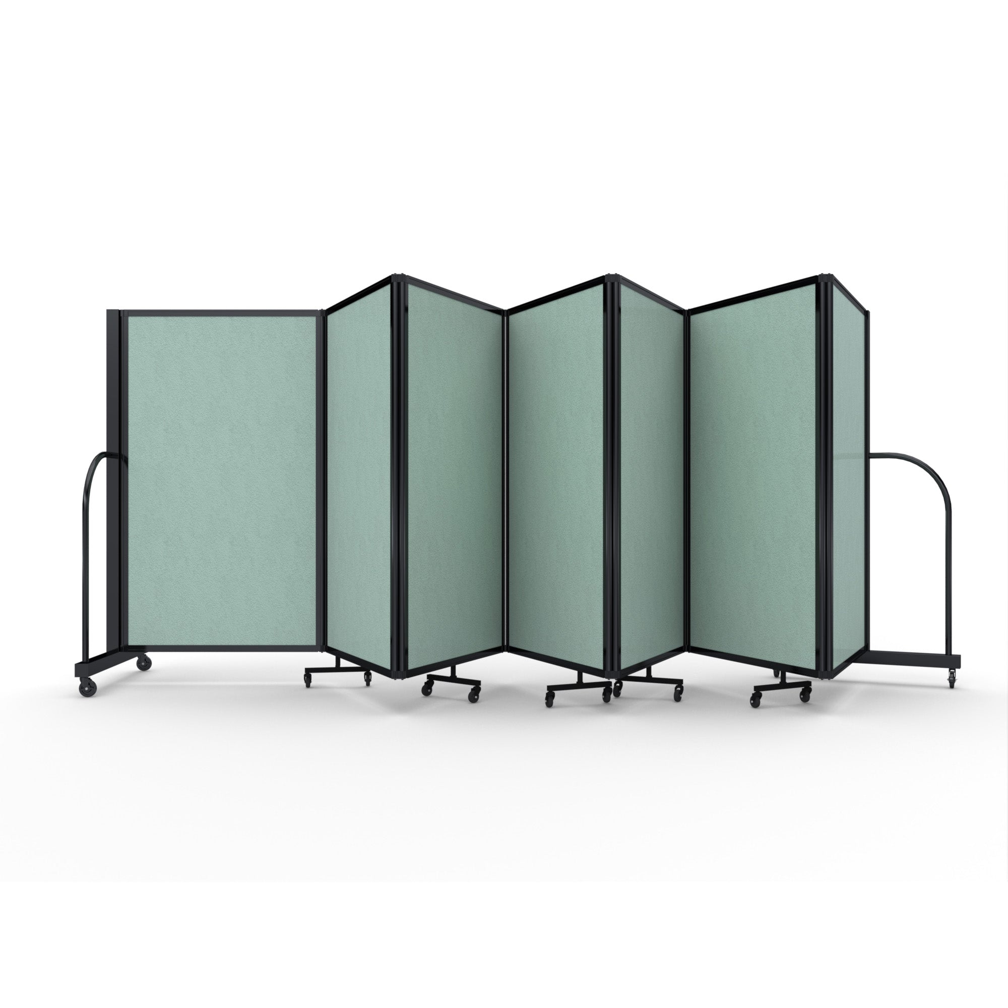 Screenflex Full Motion Divider, 5' x 19'7", Black Frame, Mint Vinyl