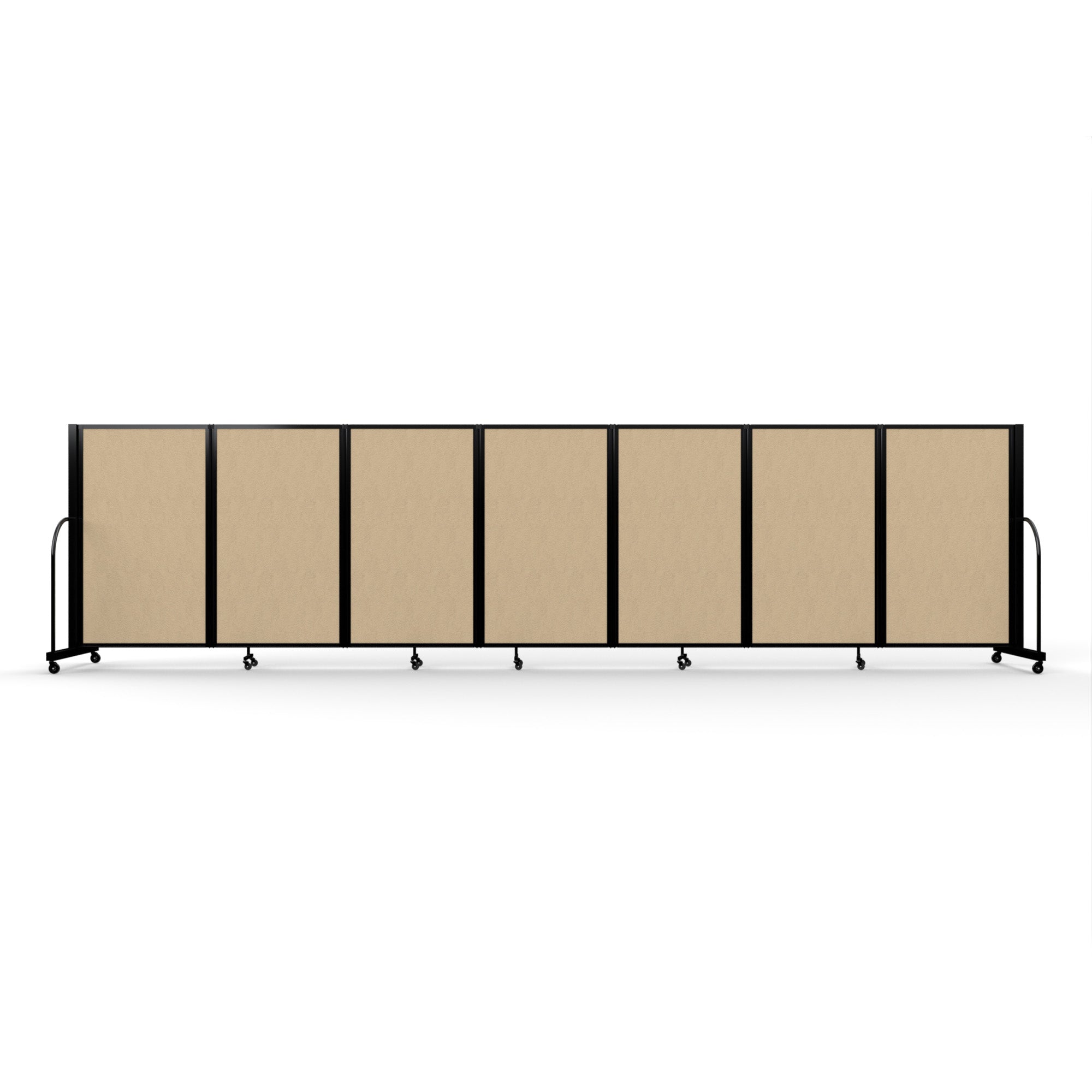 Screenflex Full Motion Divider, 5' x 19'7", Black Frame, Sandalwood Vinyl