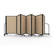 Screenflex Full Motion Divider, 5' x 19'7", Black Frame, Sandalwood Vinyl