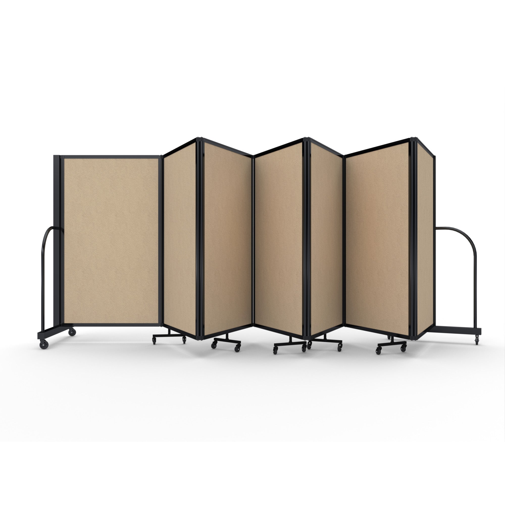 Screenflex Full Motion Divider, 5' x 19'7", Black Frame, Sandalwood Vinyl