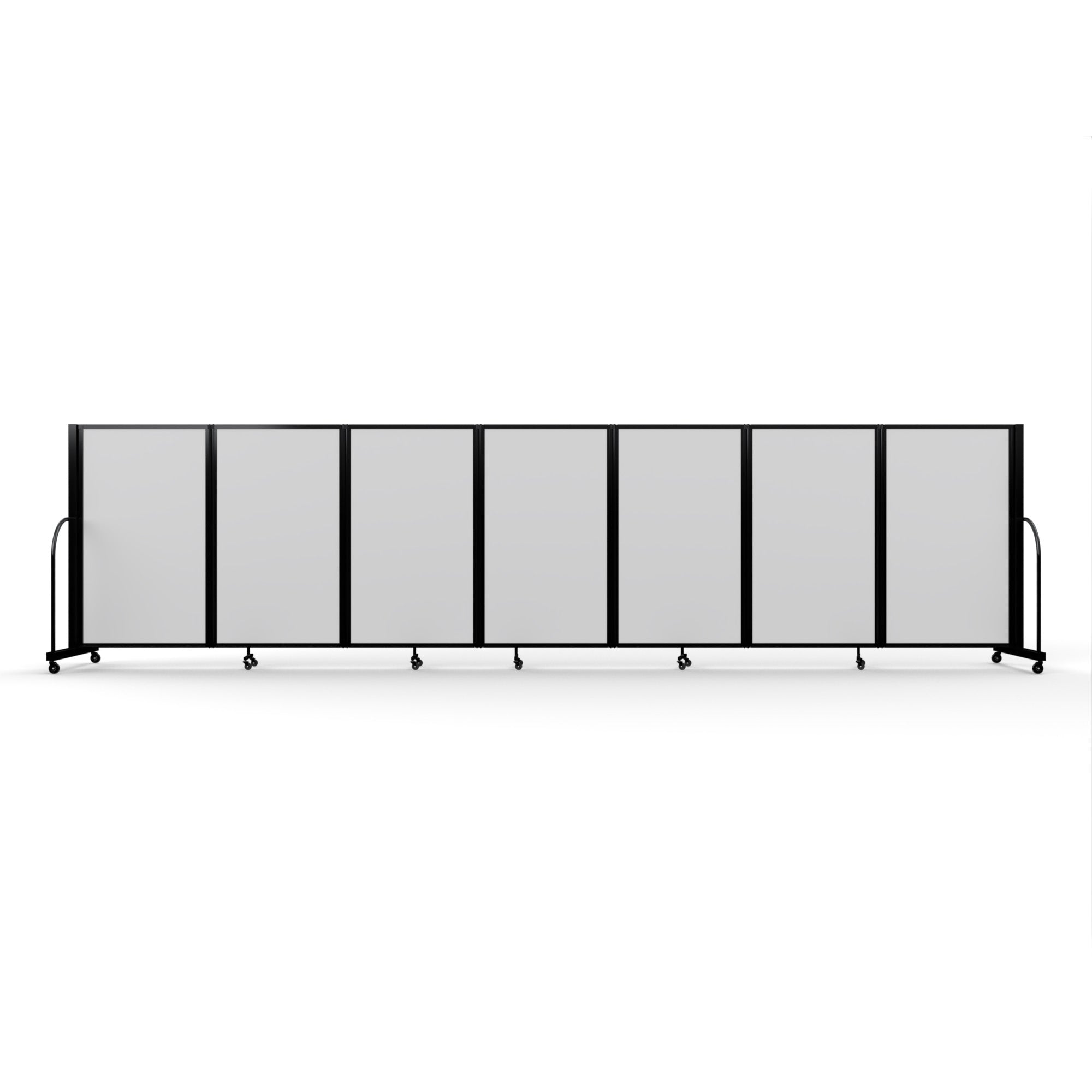 Screenflex Full Motion Divider, 5' x 19'7", Black Frame, Ice Vinyl