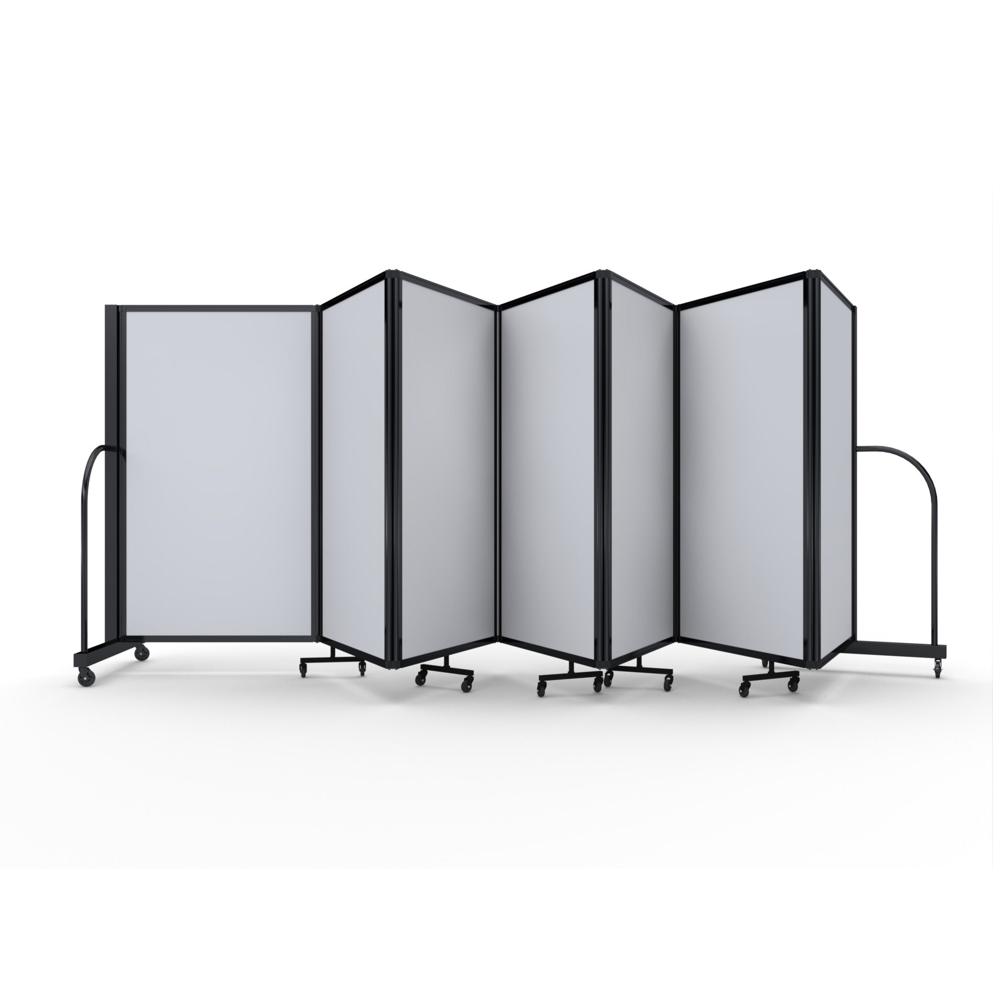 Screenflex Full Motion Divider, 5' x 19'7", Black Frame, Ice Vinyl
