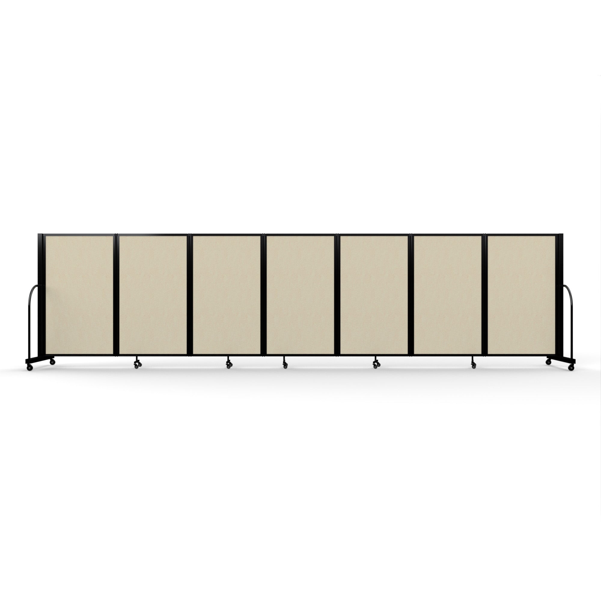 Screenflex Full Motion Divider, 5' x 19'7", Black Frame, Hazelnut Vinyl