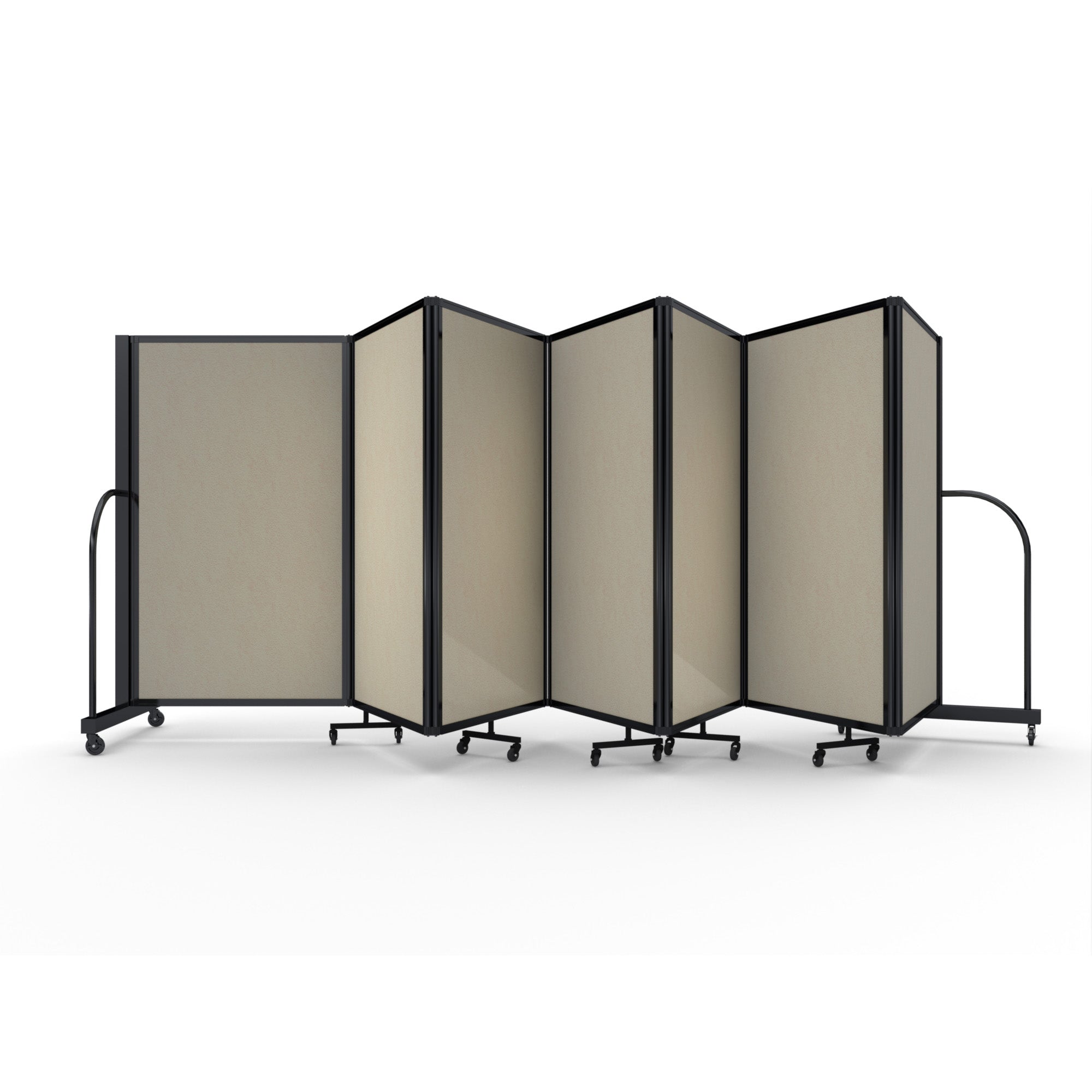 Screenflex Full Motion Divider, 5' x 19'7", Black Frame, Hazelnut Vinyl