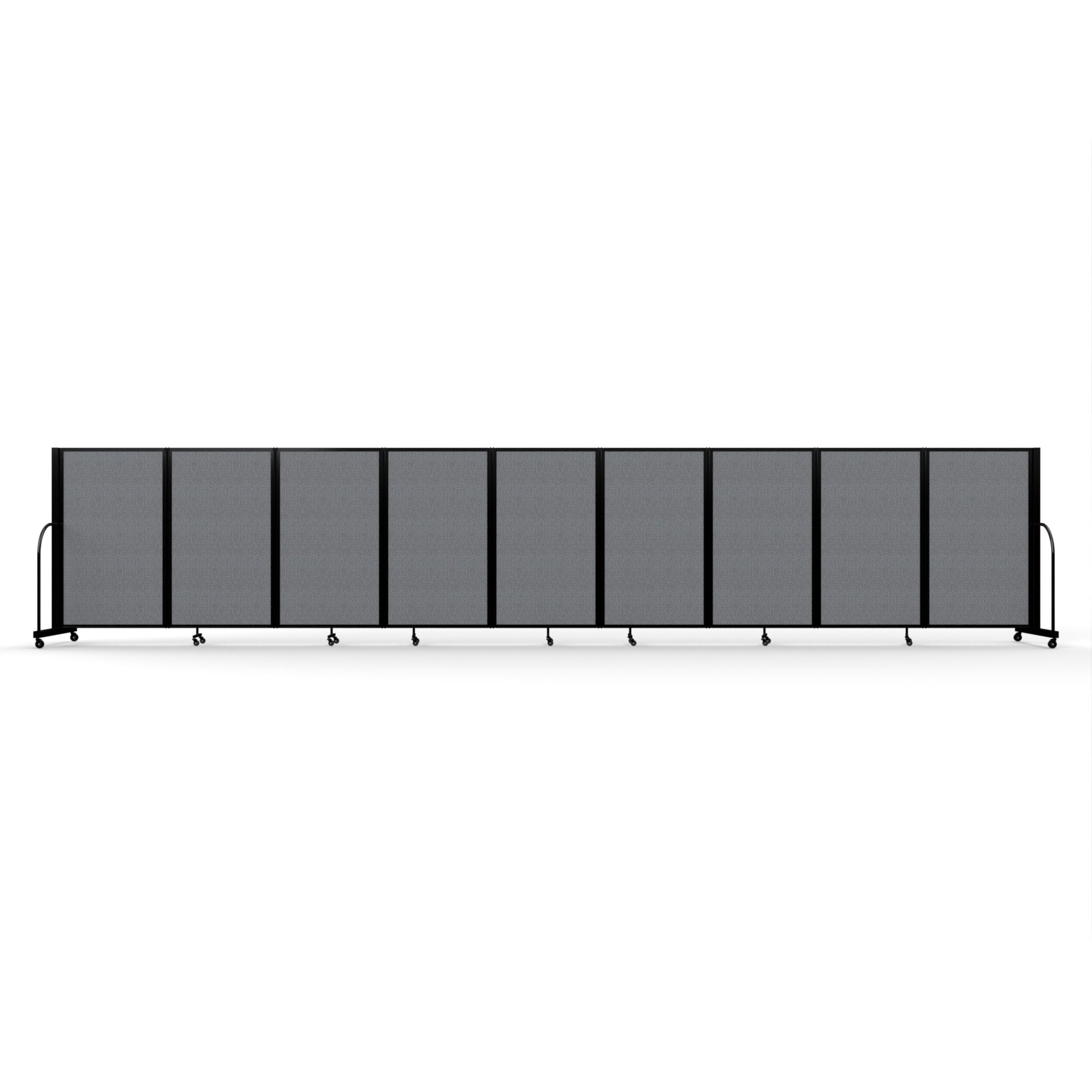 Screenflex Full Motion Divider, 5' x 25'1", Black Frame, Stone