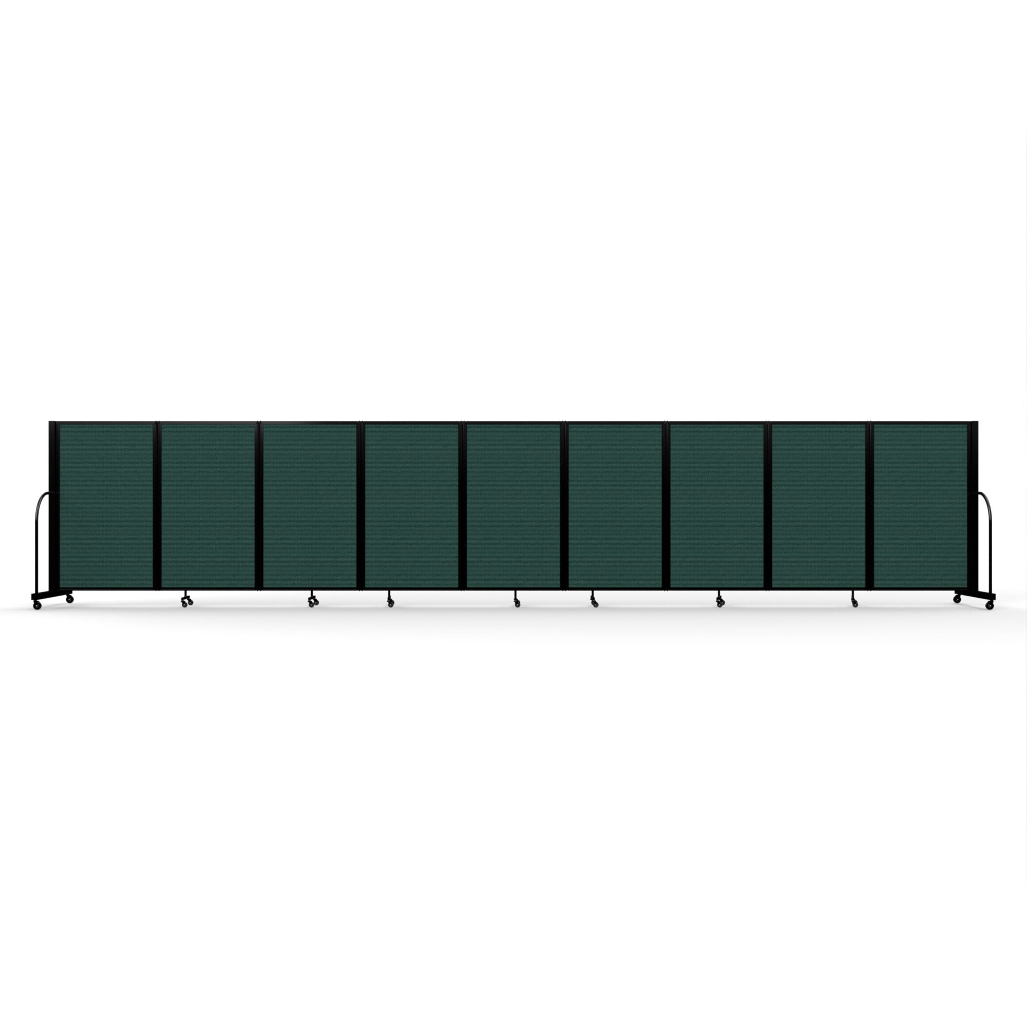 Screenflex Full Motion Divider, 5' x 25'1", Black Frame, Mallard