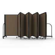 Screenflex Full Motion Divider, 5' x 25'1", Black Frame, Walnut