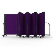Screenflex Full Motion Divider, 5' x 25'1", Black Frame, Purple