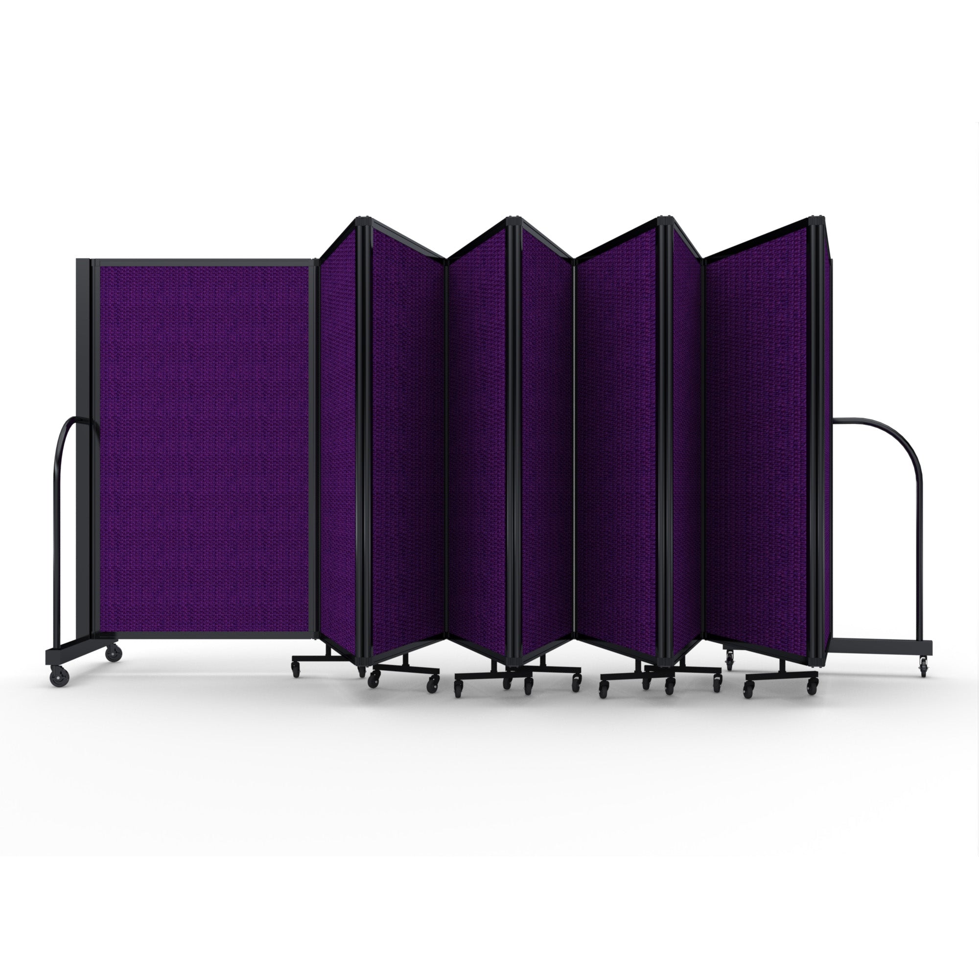 Screenflex Full Motion Divider, 5' x 25'1", Black Frame, Purple
