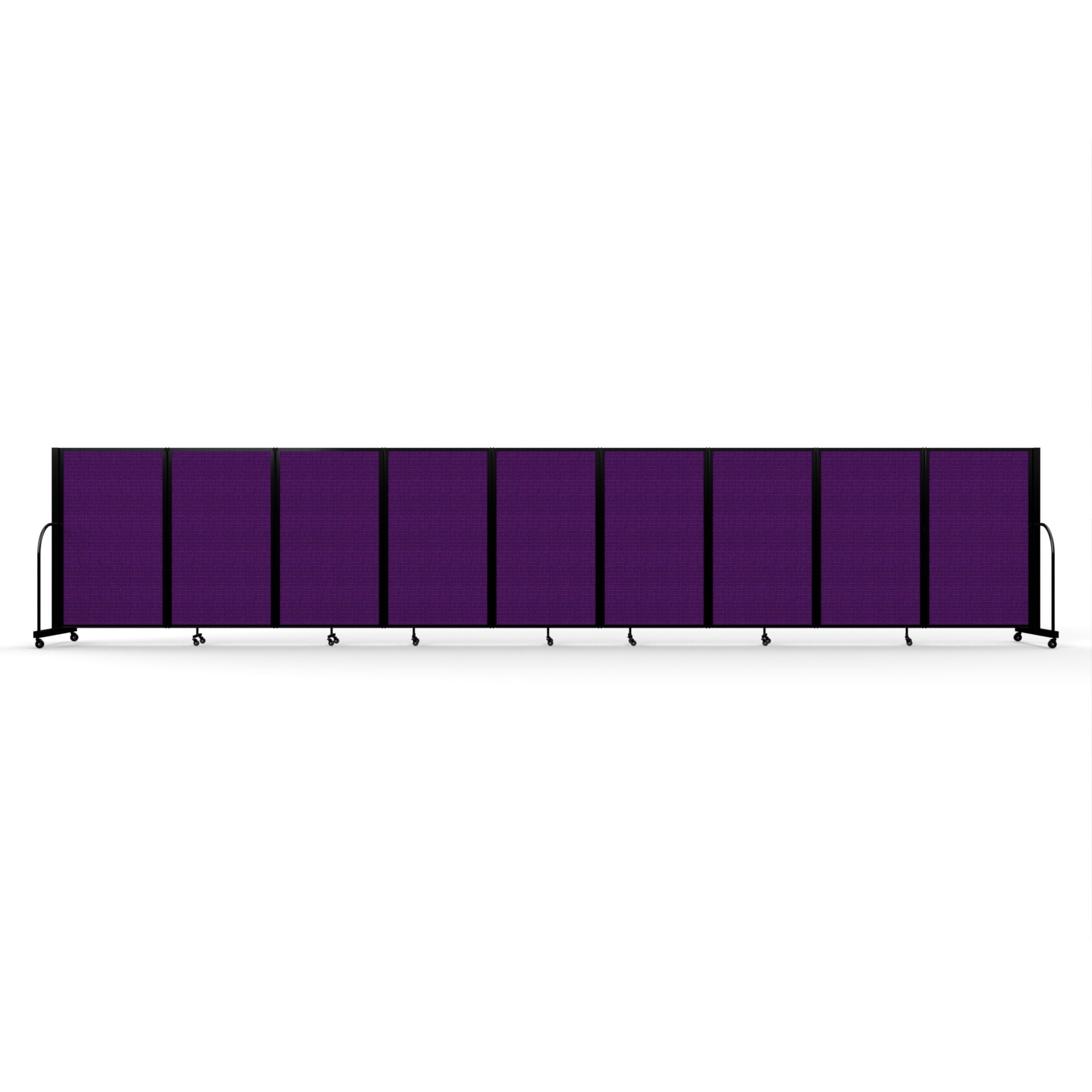 Screenflex Full Motion Divider, 5' x 25'1", Black Frame, Purple