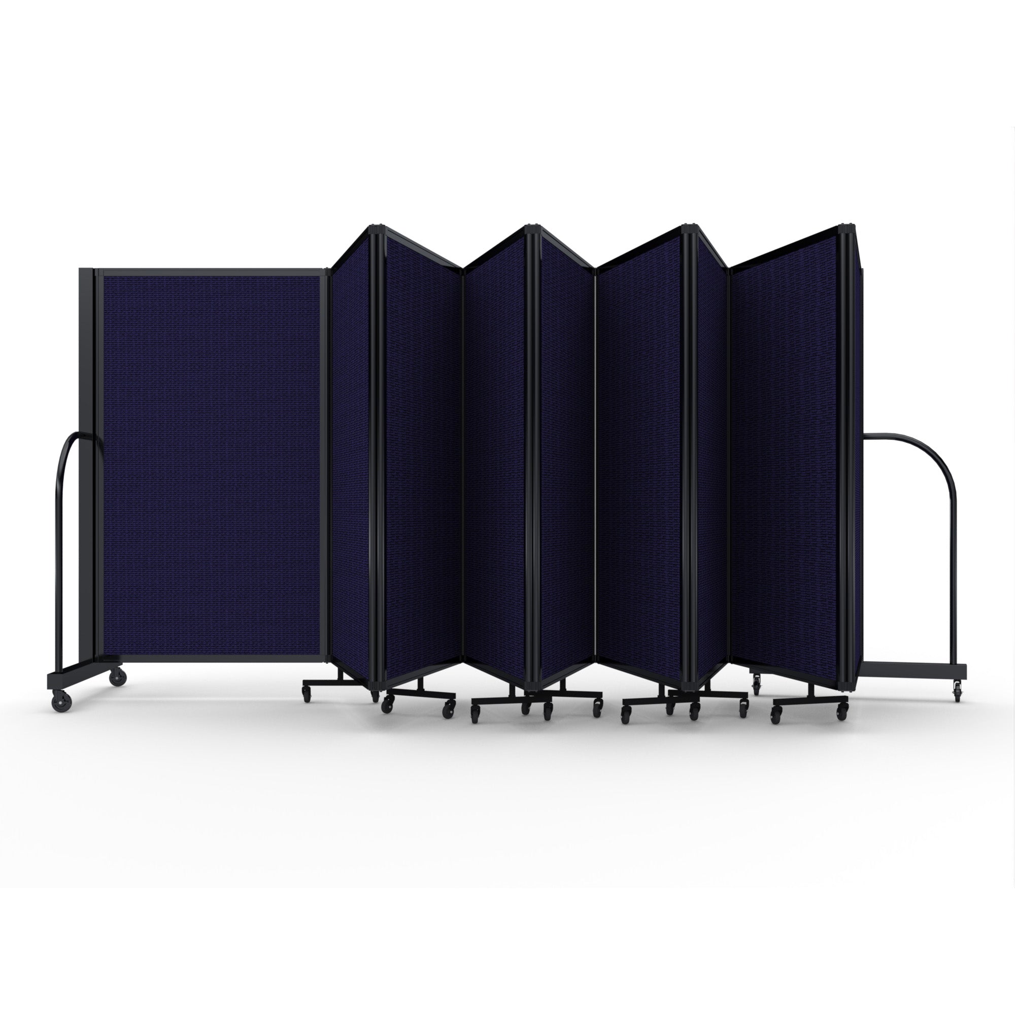 Screenflex Full Motion Divider, 5' x 25'1", Black Frame, Navy