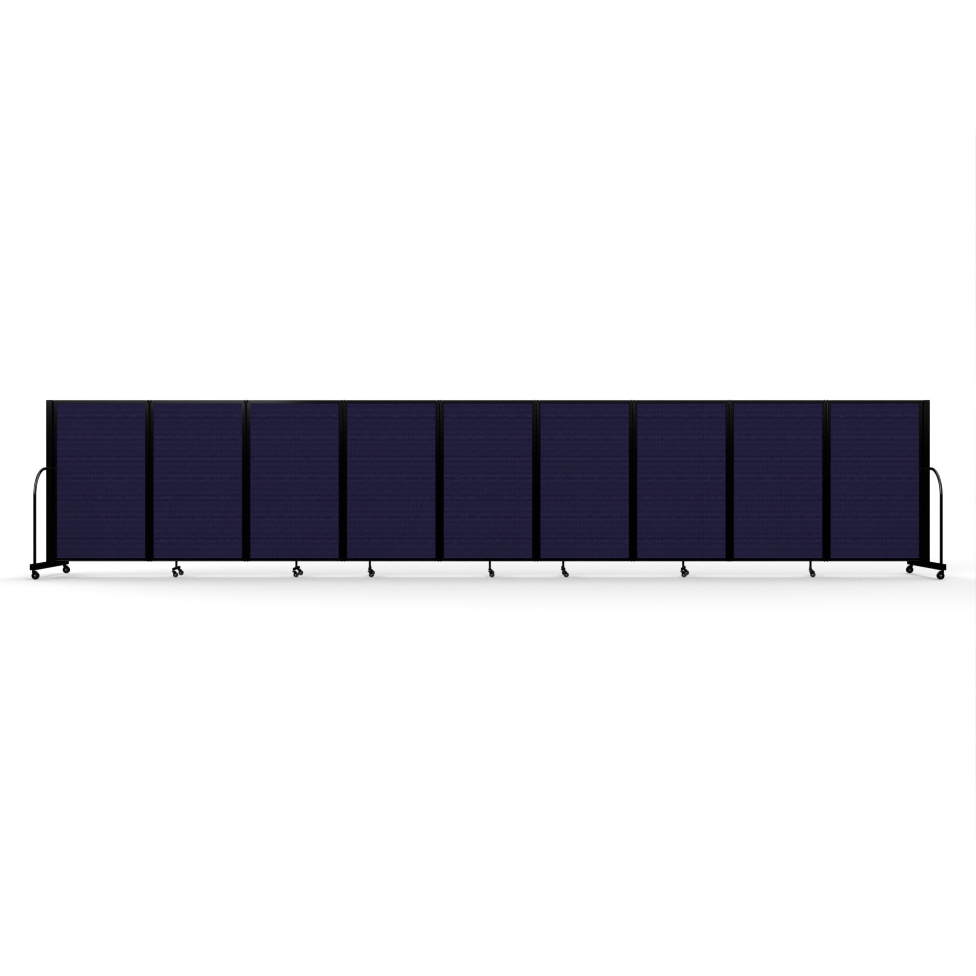 Screenflex Full Motion Divider, 5' x 25'1", Black Frame, Navy