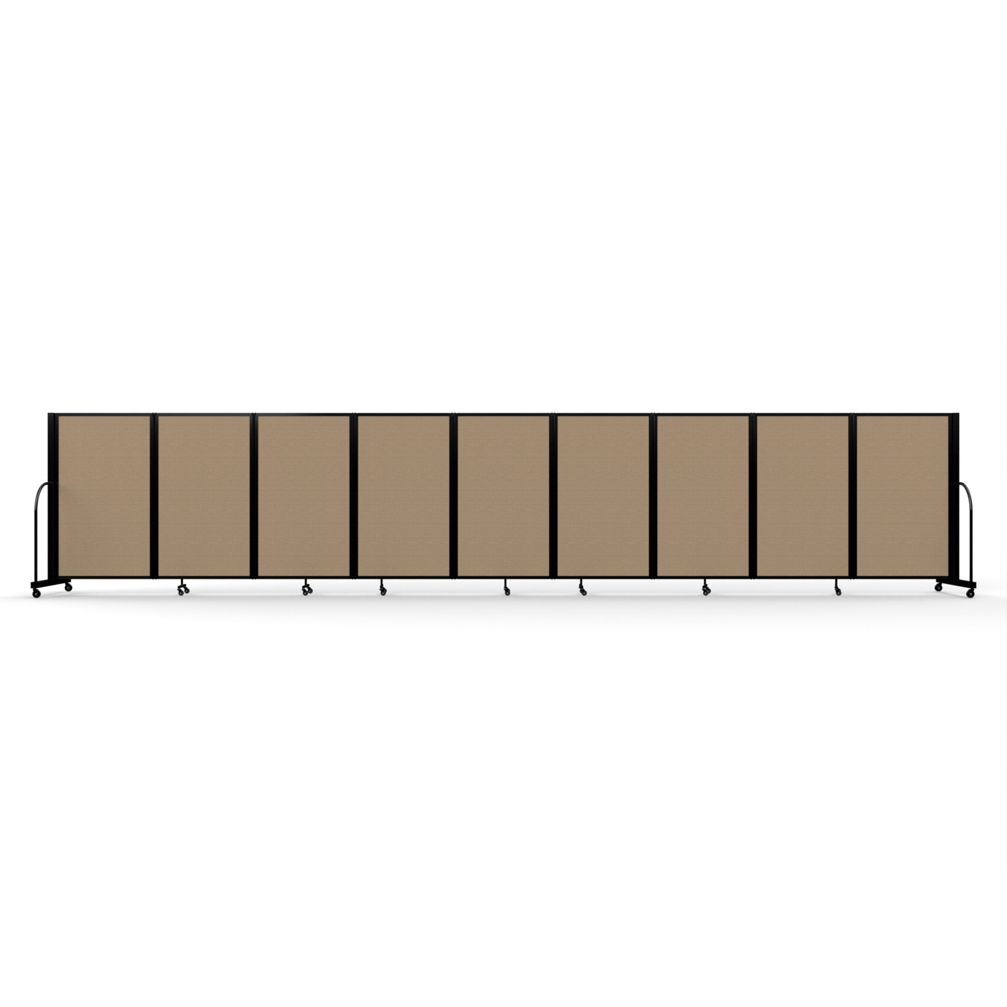Screenflex Full Motion Divider, 5' x 25'1", Black Frame, Desert