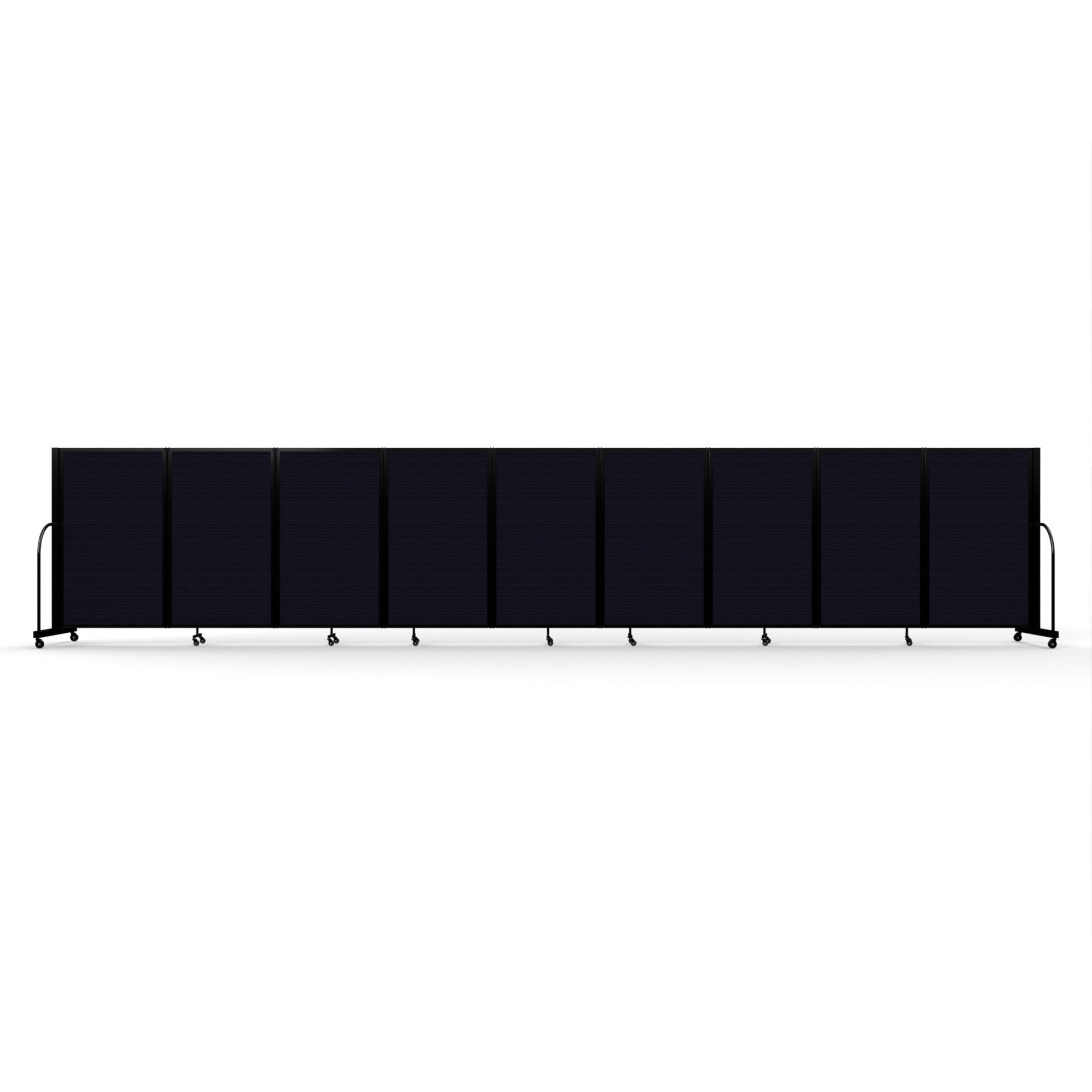 Screenflex Full Motion Divider, 5' x 25'1", Black Frame, Black