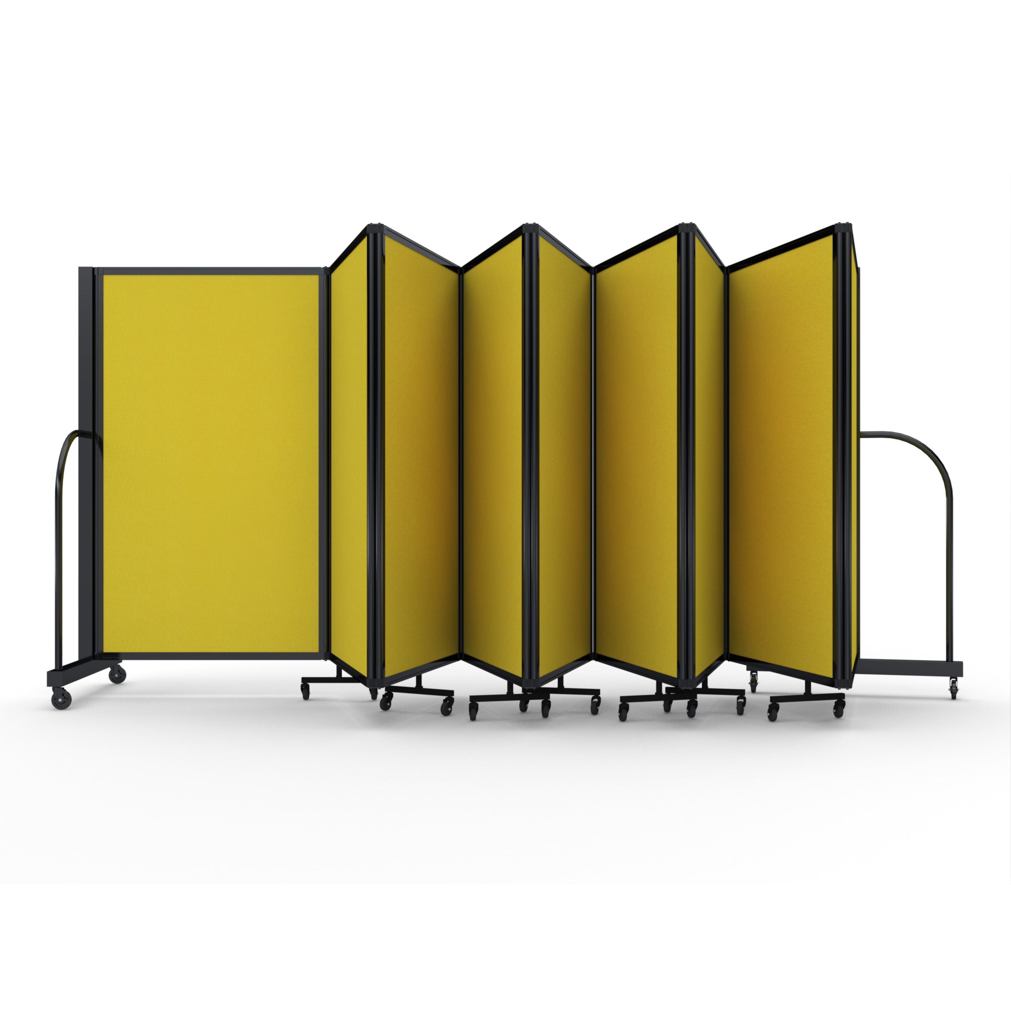 Screenflex Full Motion Divider, 5' x 25'1", Black Frame, Primary Yellow