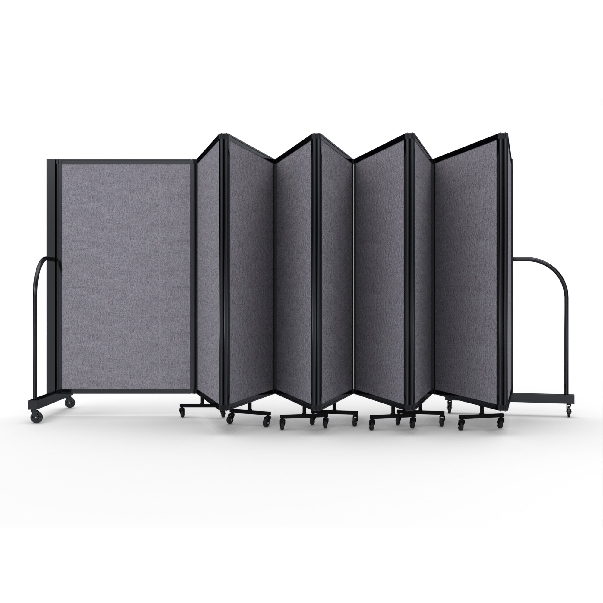 Screenflex Full Motion Divider, 5' x 25'1", Black Frame, Select Gray