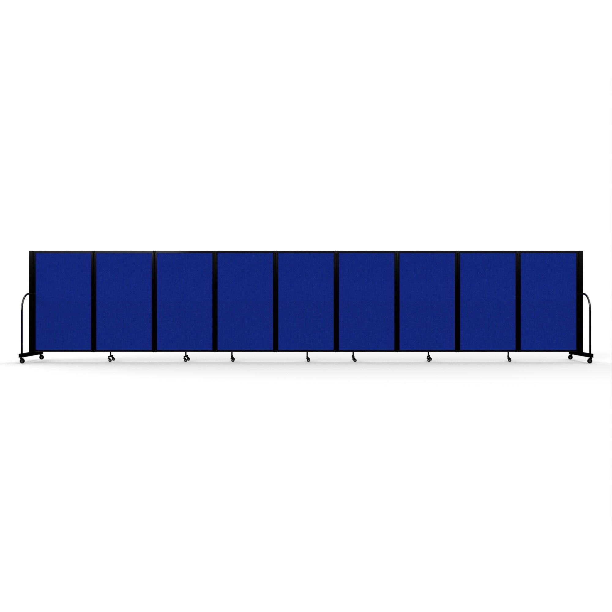 Screenflex Full Motion Divider, 5' x 25'1", Black Frame, Royal Blue