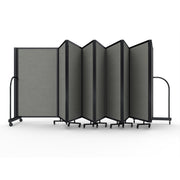 Screenflex Full Motion Divider, 5' x 25'1", Black Frame, Gray Smoke