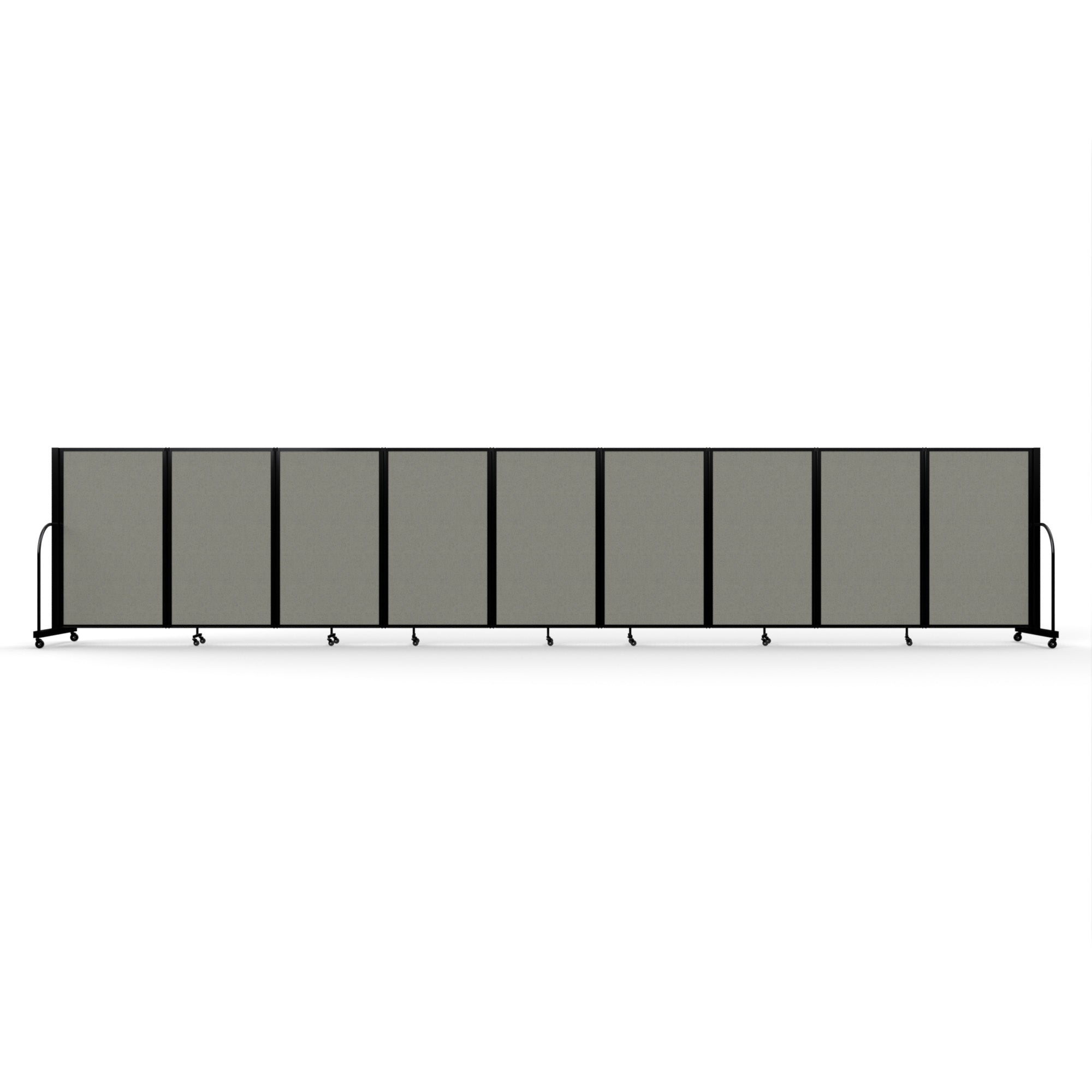 Screenflex Full Motion Divider, 5' x 25'1", Black Frame, Gray Smoke