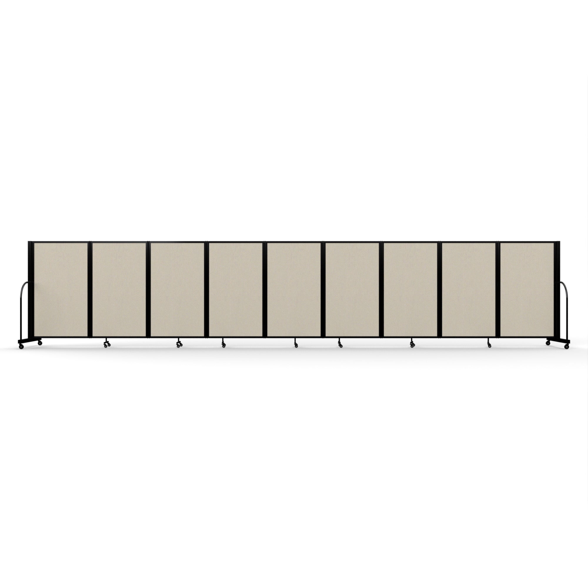 Screenflex Full Motion Divider, 5' x 25'1", Black Frame, Sand