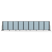 Screenflex Full Motion Divider, 5' x 25'1", Black Frame, Blue Tide Vinyl