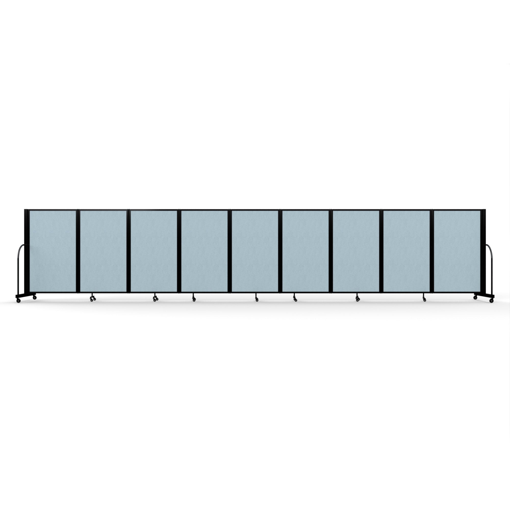 Screenflex Full Motion Divider, 5' x 25'1", Black Frame, Blue Tide Vinyl