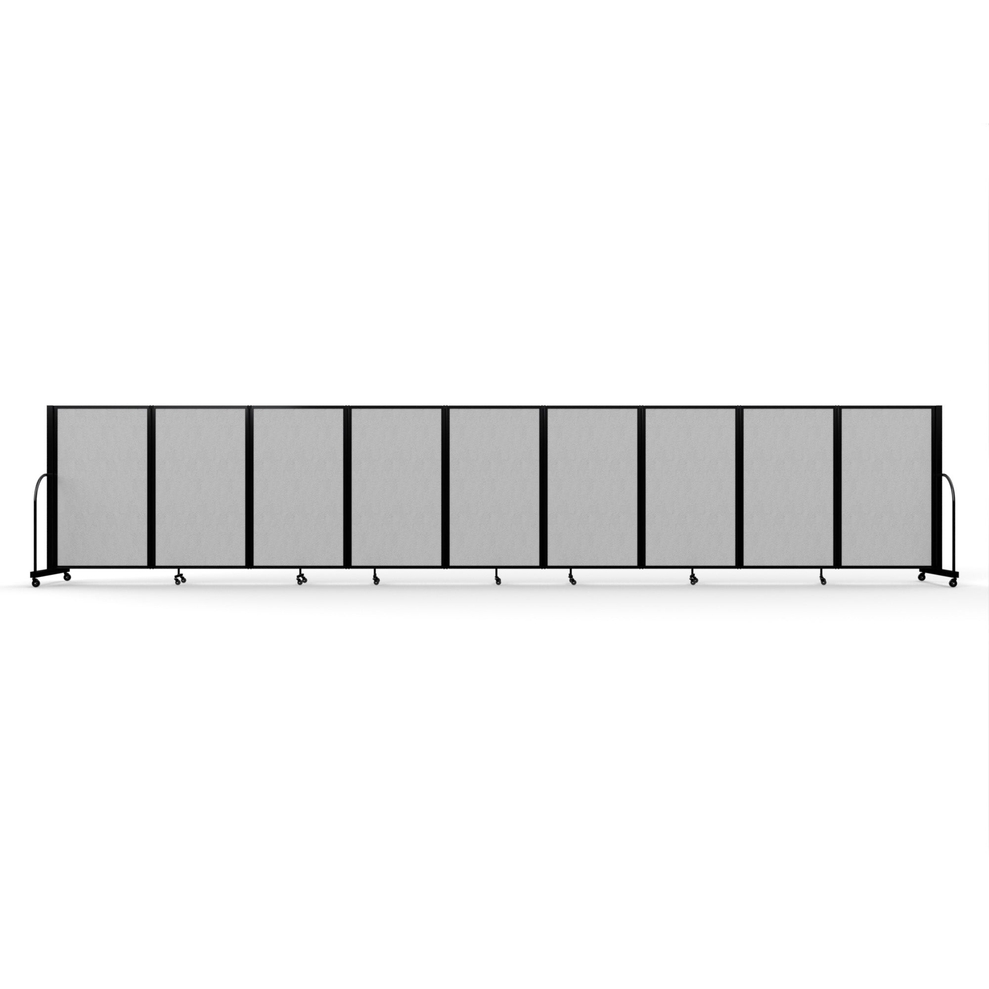 Screenflex Full Motion Divider, 5' x 25'1", Black Frame, Granite Vinyl