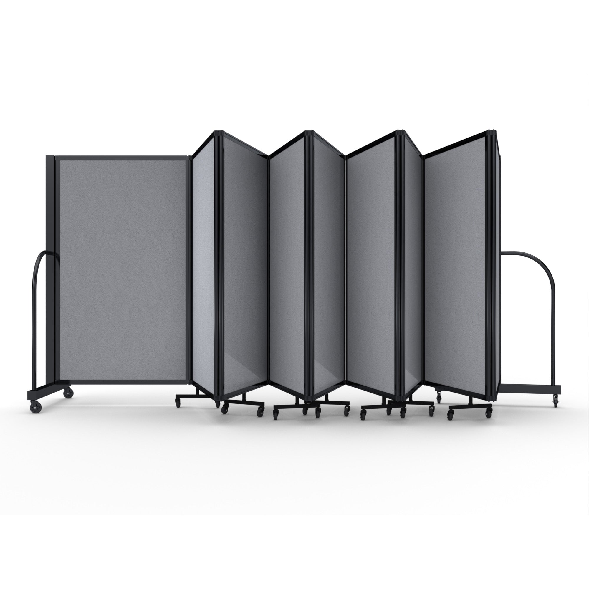 Screenflex Full Motion Divider, 5' x 25'1", Black Frame, Granite Vinyl