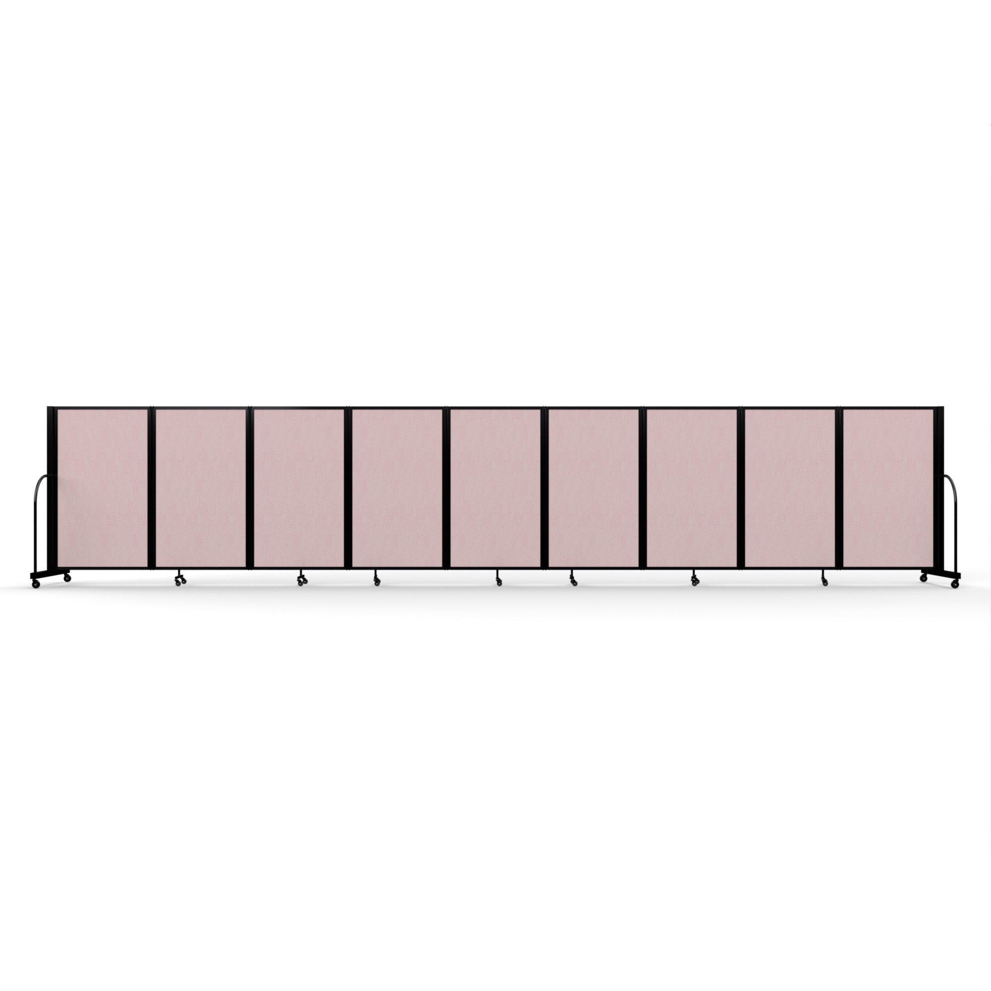 Screenflex Full Motion Divider, 5' x 25'1", Black Frame, Raspberry Mist Vinyl