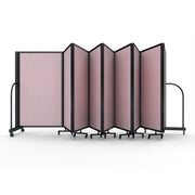 Screenflex Full Motion Divider, 5' x 25'1", Black Frame, Raspberry Mist Vinyl
