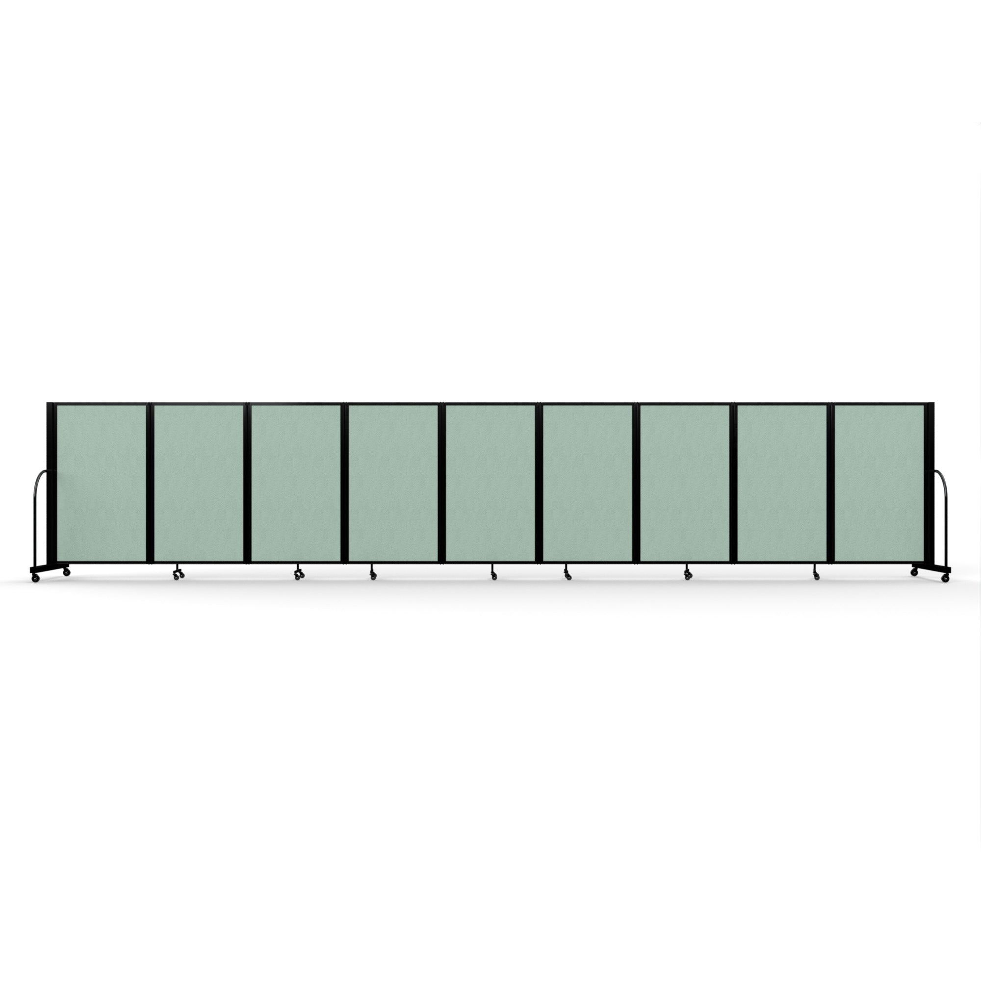 Screenflex Full Motion Divider, 5' x 25'1", Black Frame, Mint Vinyl