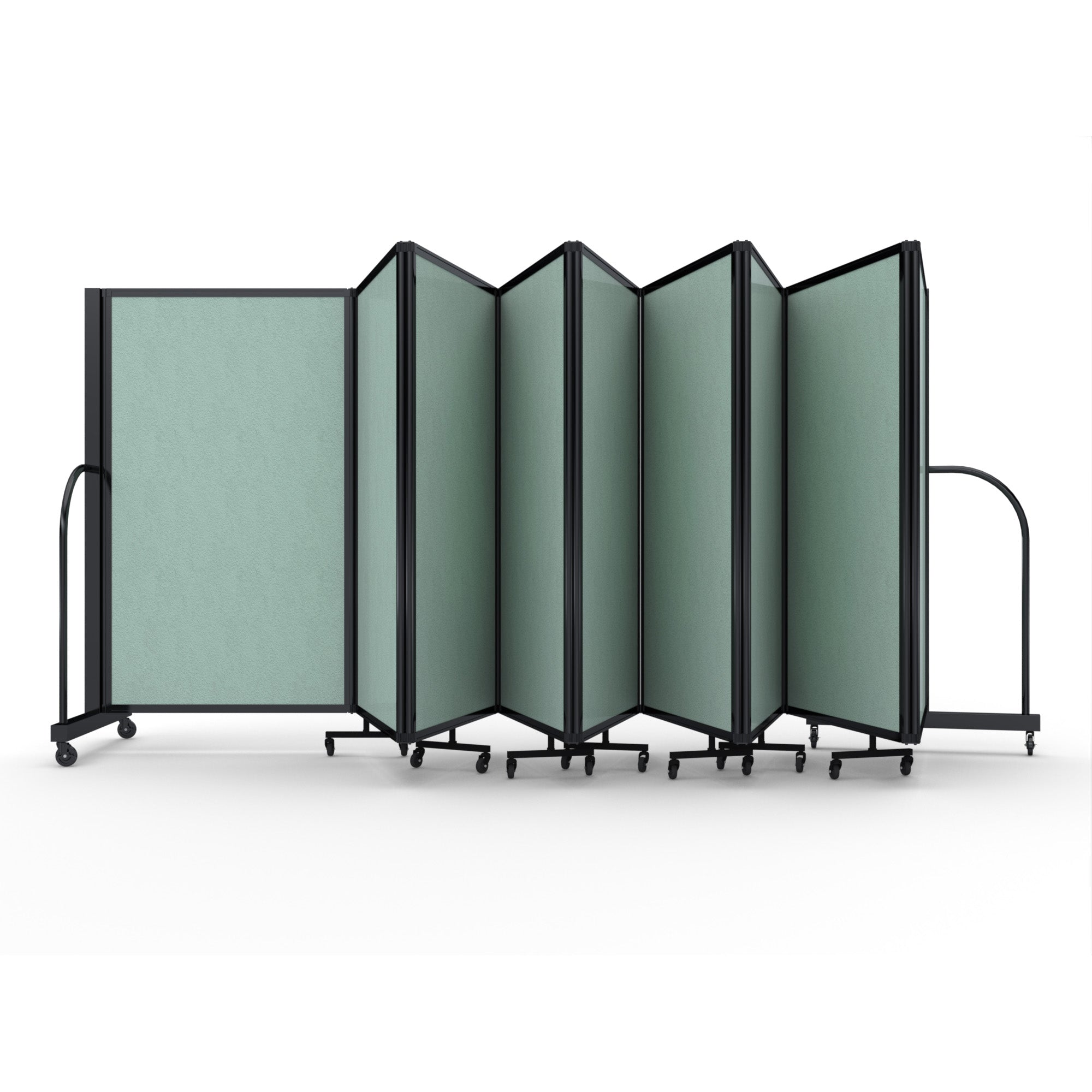 Screenflex Full Motion Divider, 5' x 25'1", Black Frame, Mint Vinyl