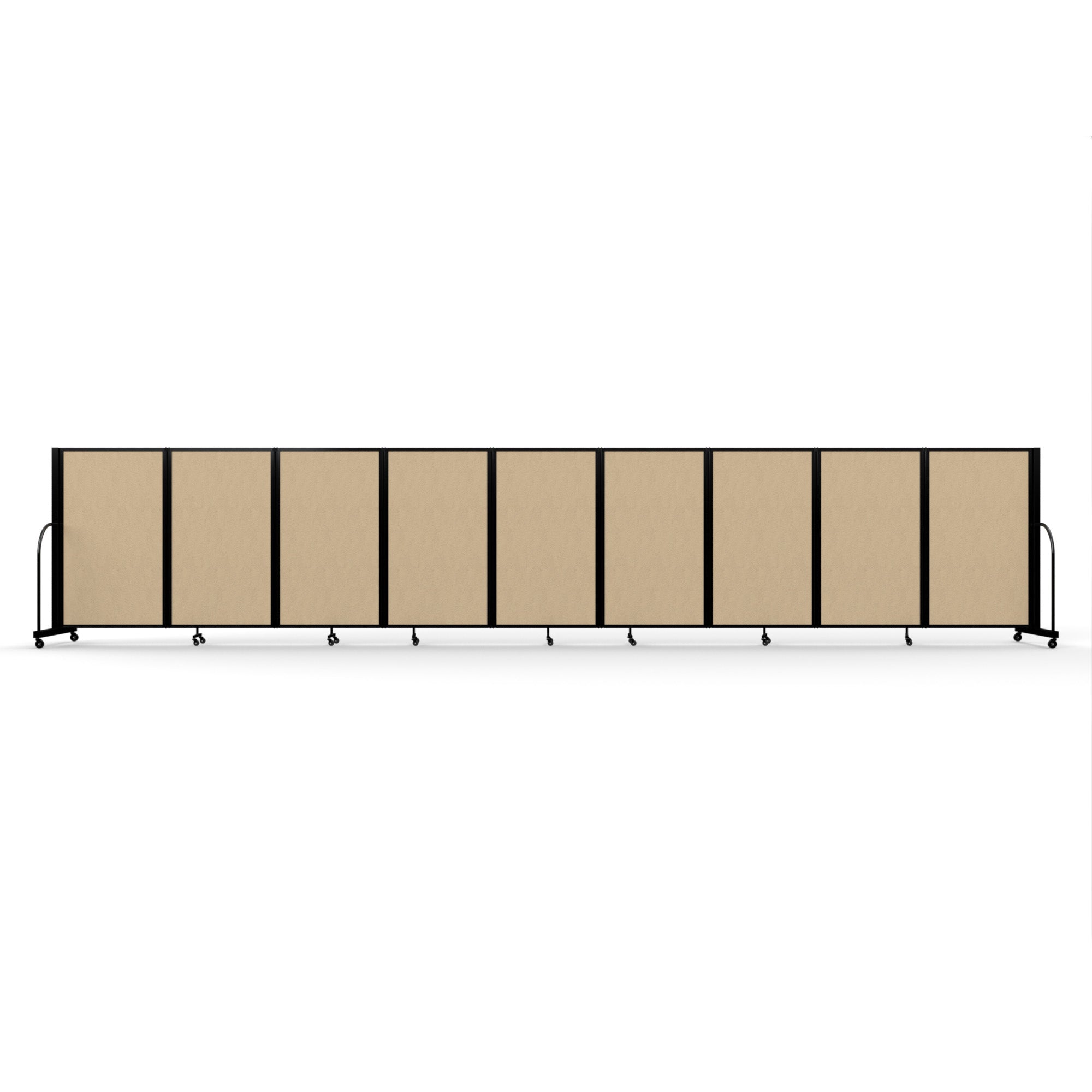 Screenflex Full Motion Divider, 5' x 25'1", Black Frame, Sandalwood Vinyl