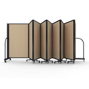Screenflex Full Motion Divider, 5' x 25'1", Black Frame, Sandalwood Vinyl