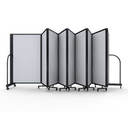 Screenflex Full Motion Divider, 5' x 25'1", Black Frame, Ice Vinyl
