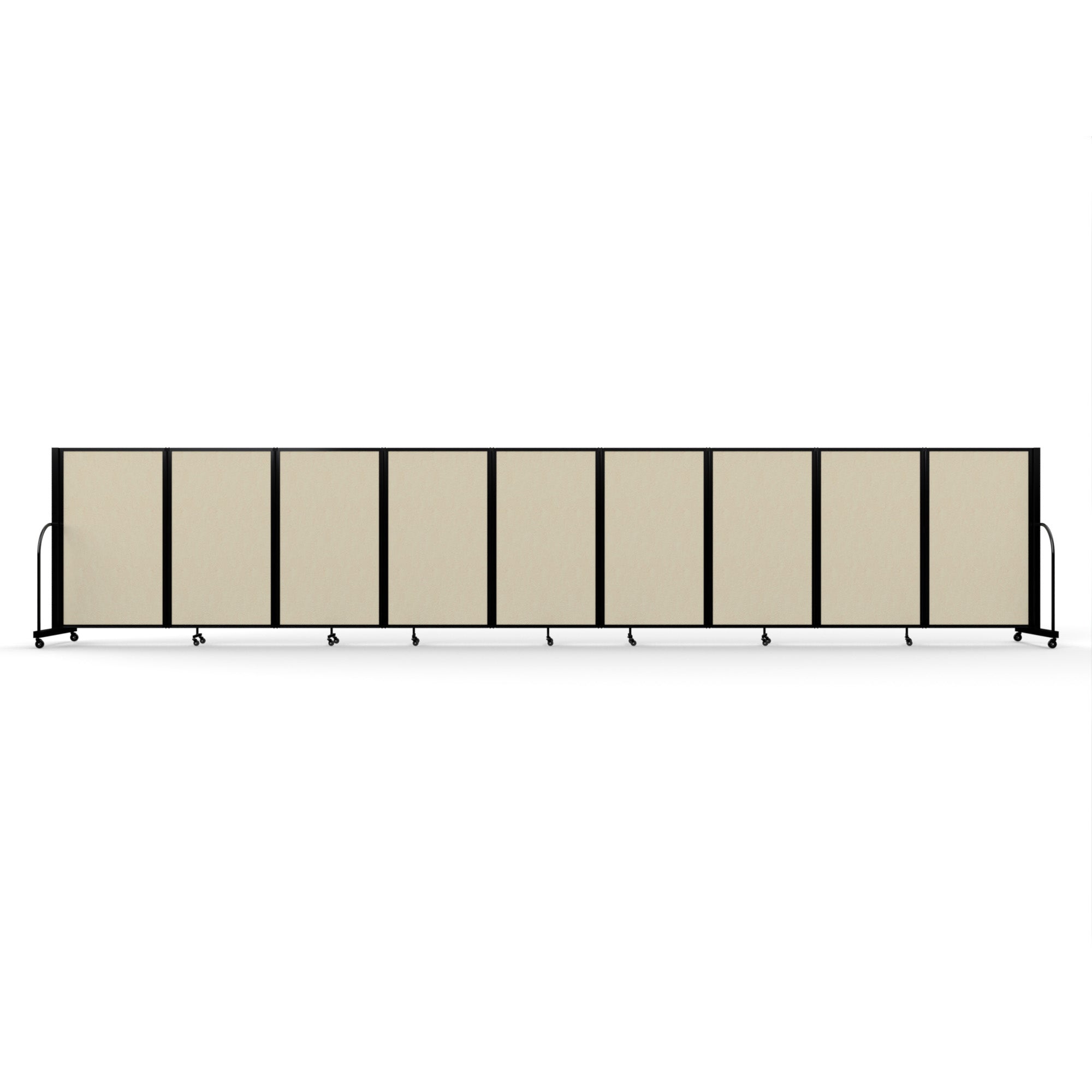 Screenflex Full Motion Divider, 5' x 25'1", Black Frame, Hazelnut Vinyl