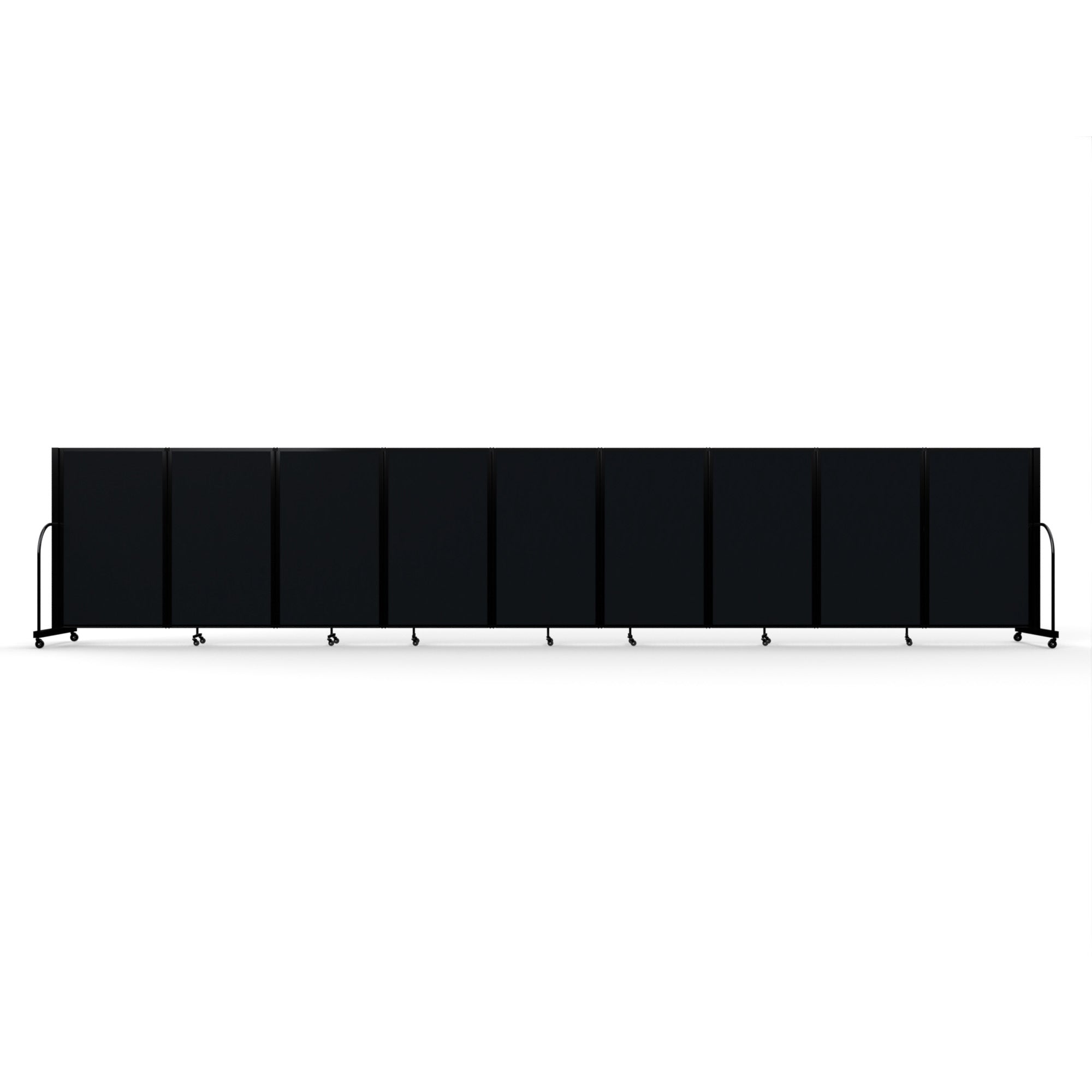 Screenflex Full Motion Divider, 5' x 25'1", Black Frame, Coal Vinyl