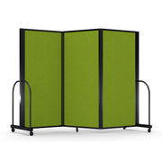 Screenflex Full Motion Divider, 6' x 8'7", Black Frame, Apple Green