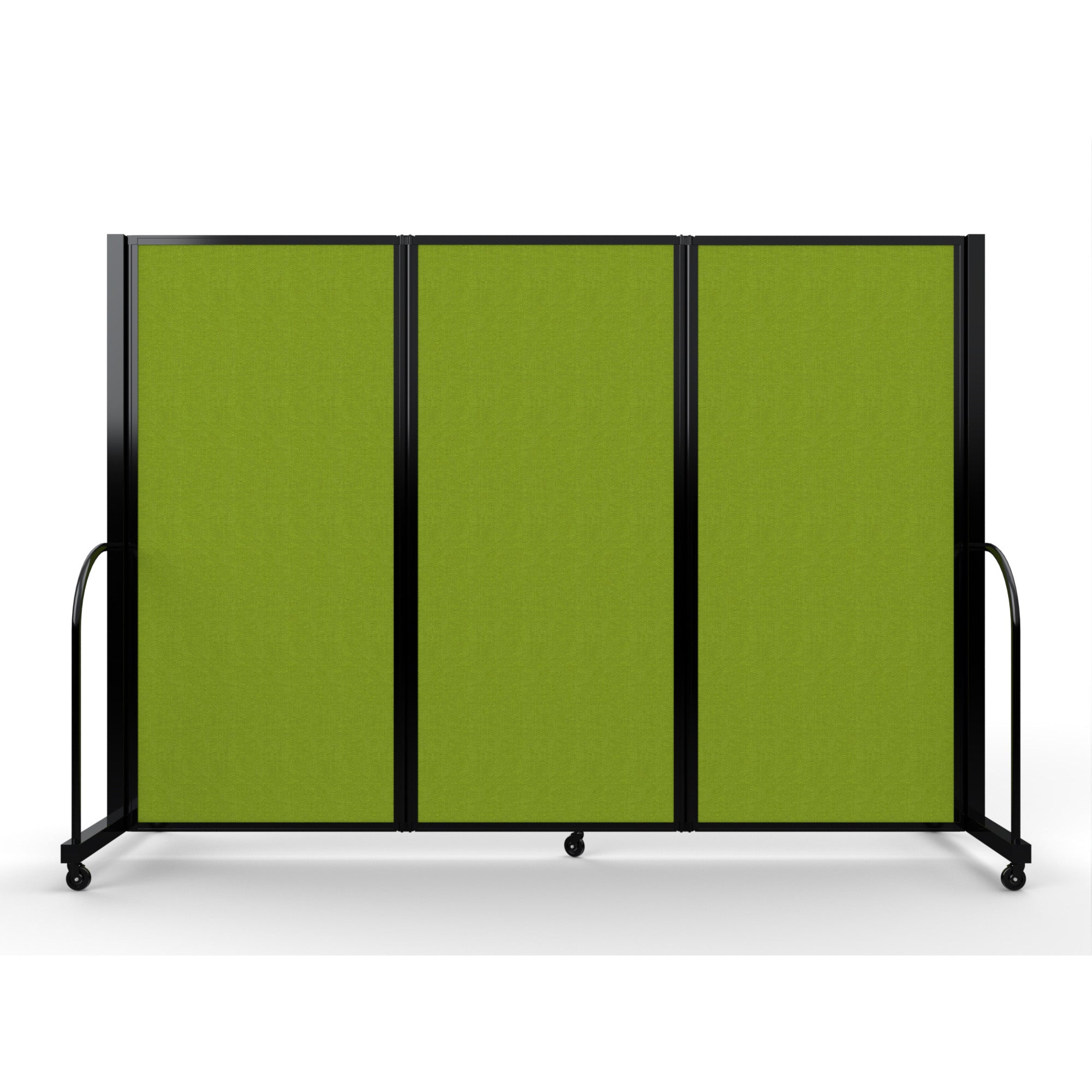 Screenflex Full Motion Divider, 6' x 8'7", Black Frame, Apple Green