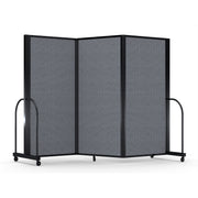 Screenflex Full Motion Divider, 6' x 8'7", Black Frame, Stone