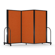 Screenflex Full Motion Divider, 6' x 8'7", Black Frame, Orange
